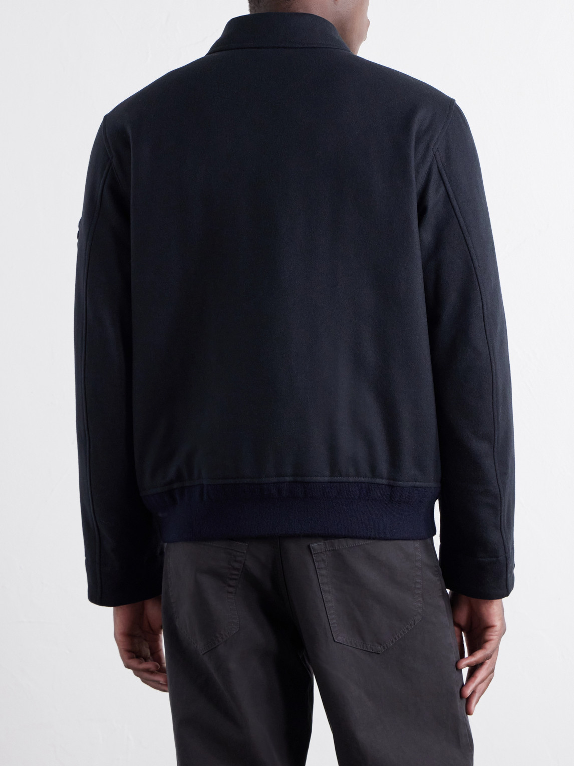 Ghost Padded Wool And Nylon-Blend Flannel Bomber Jacket