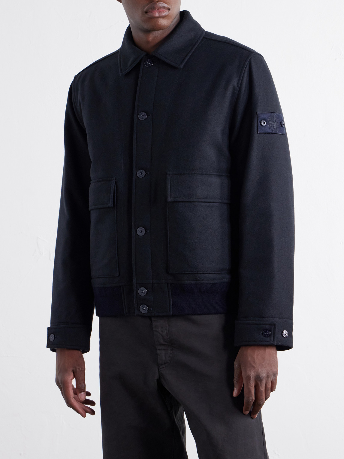 Ghost Padded Wool And Nylon-Blend Flannel Bomber Jacket