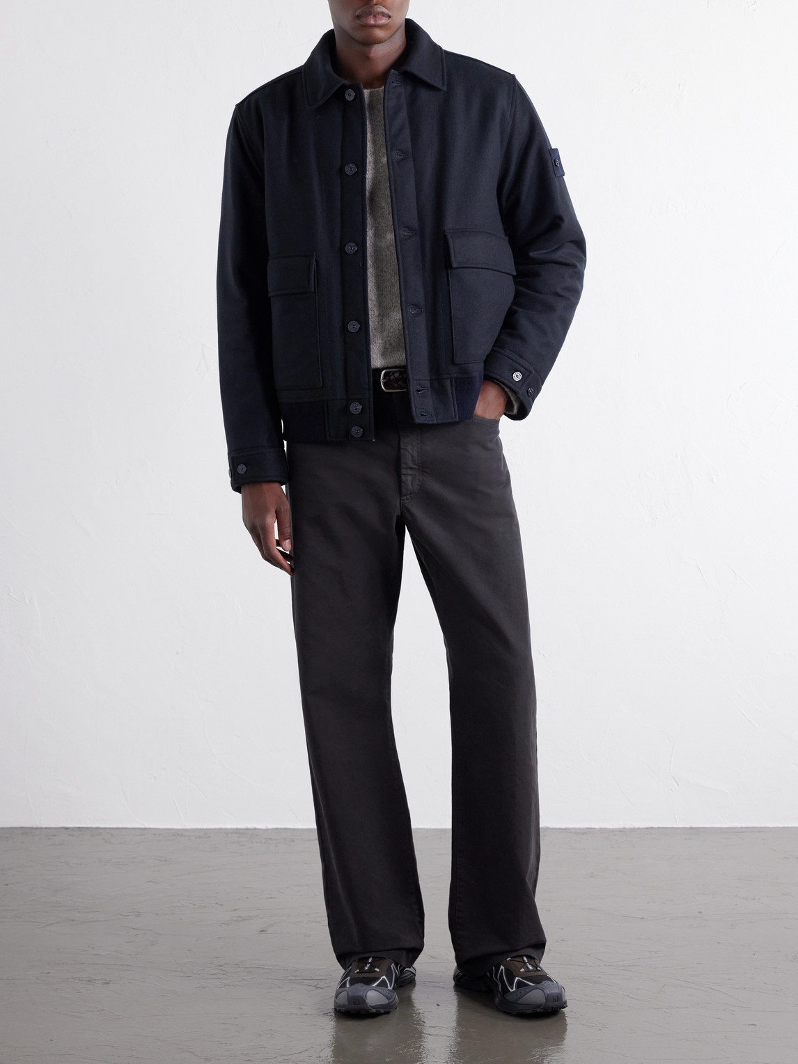 Ghost Padded Wool And Nylon-Blend Flannel Bomber Jacket