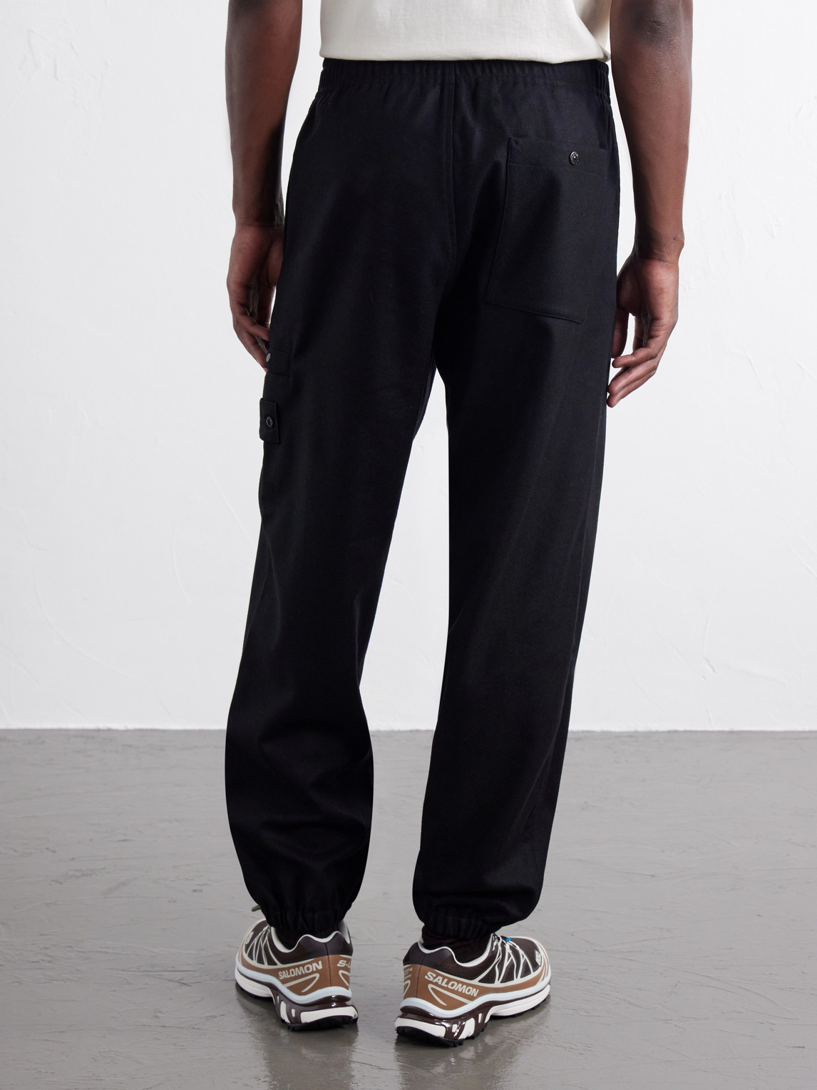 Ghost Tapered Wool And Nylon-Blend Flannel Drawstring Trousers
