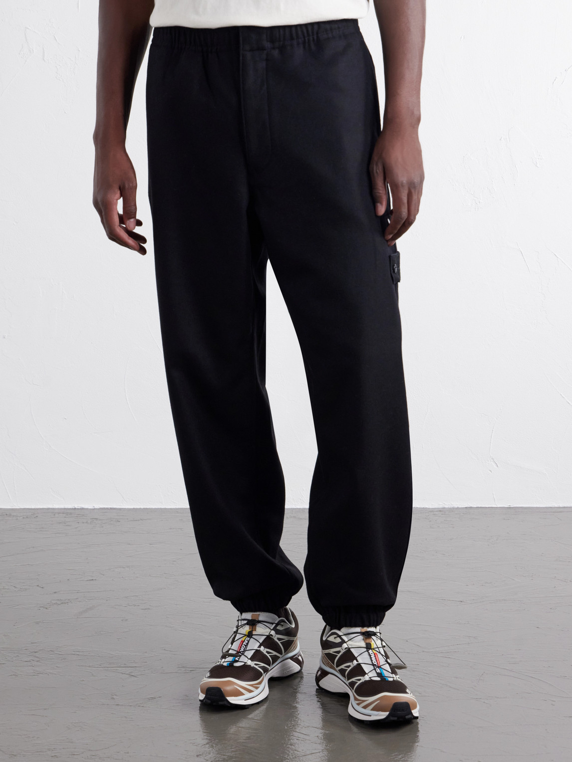 Ghost Tapered Wool And Nylon-Blend Flannel Drawstring Trousers