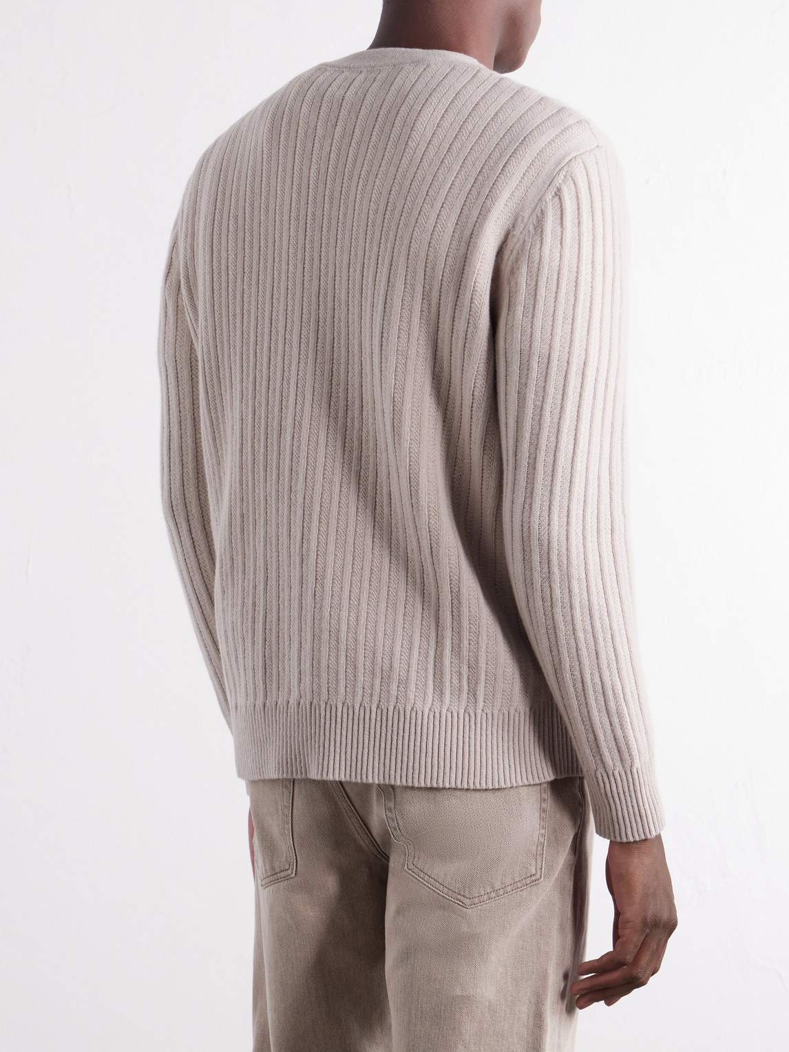 Ghost Ribbed Wool Cashmere Sweater