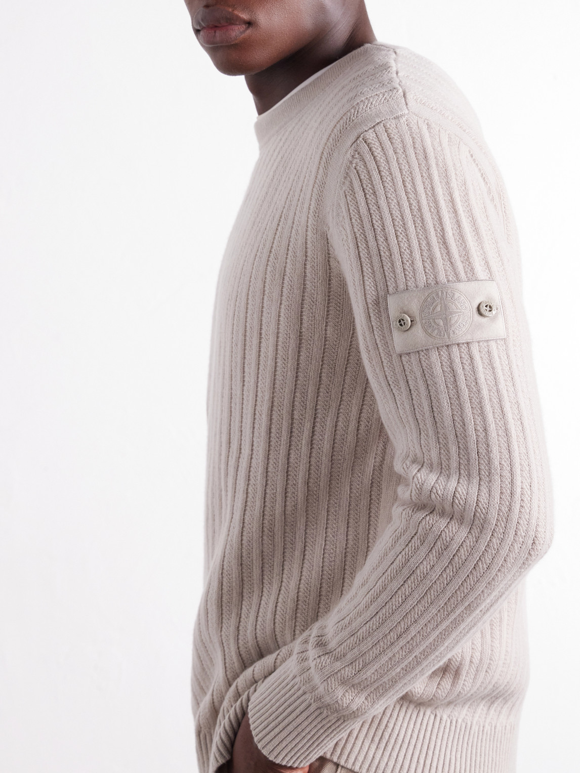 Ghost Ribbed Wool Cashmere Sweater