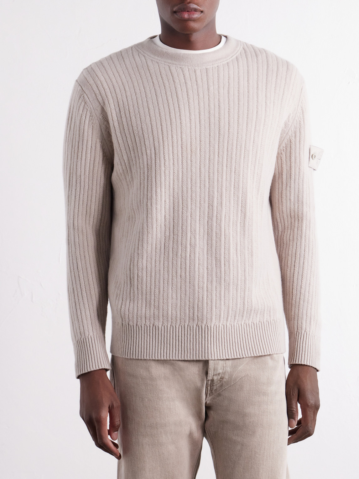 Ghost Ribbed Wool Cashmere Sweater