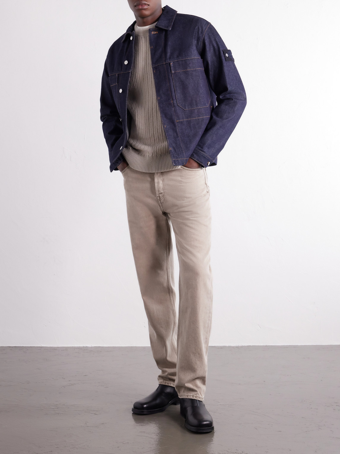 Ghost Ribbed Wool Cashmere Sweater