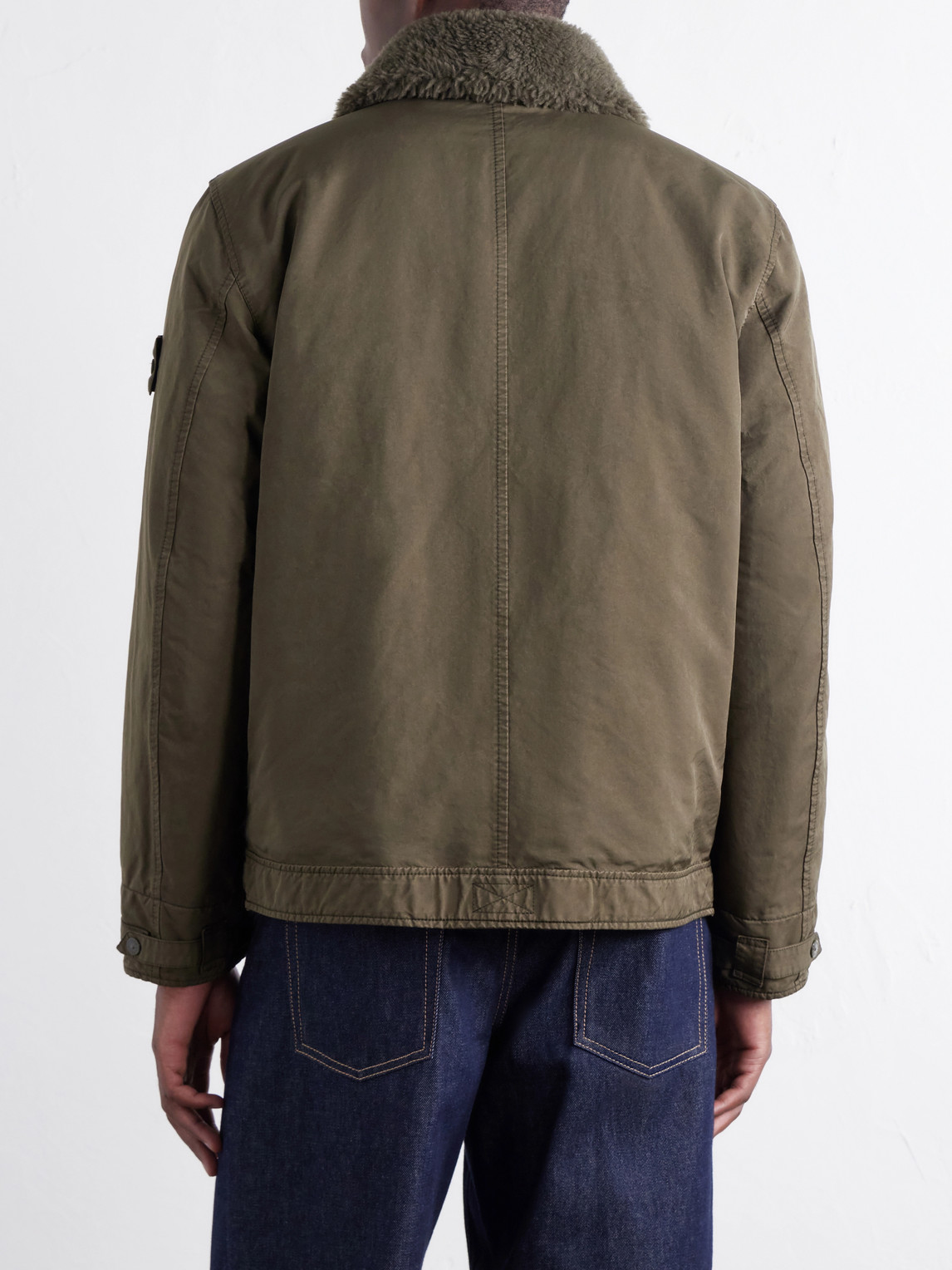 Ghost Shearling-Trimmed Padded Garment-Dyed David-Tc Shell Jacket