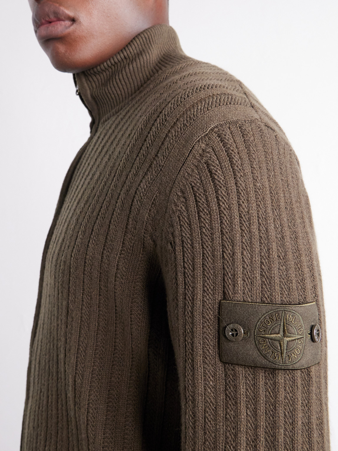Ghost Ribbed Wool And Cashmere-Blend Zip-Up Cardigan