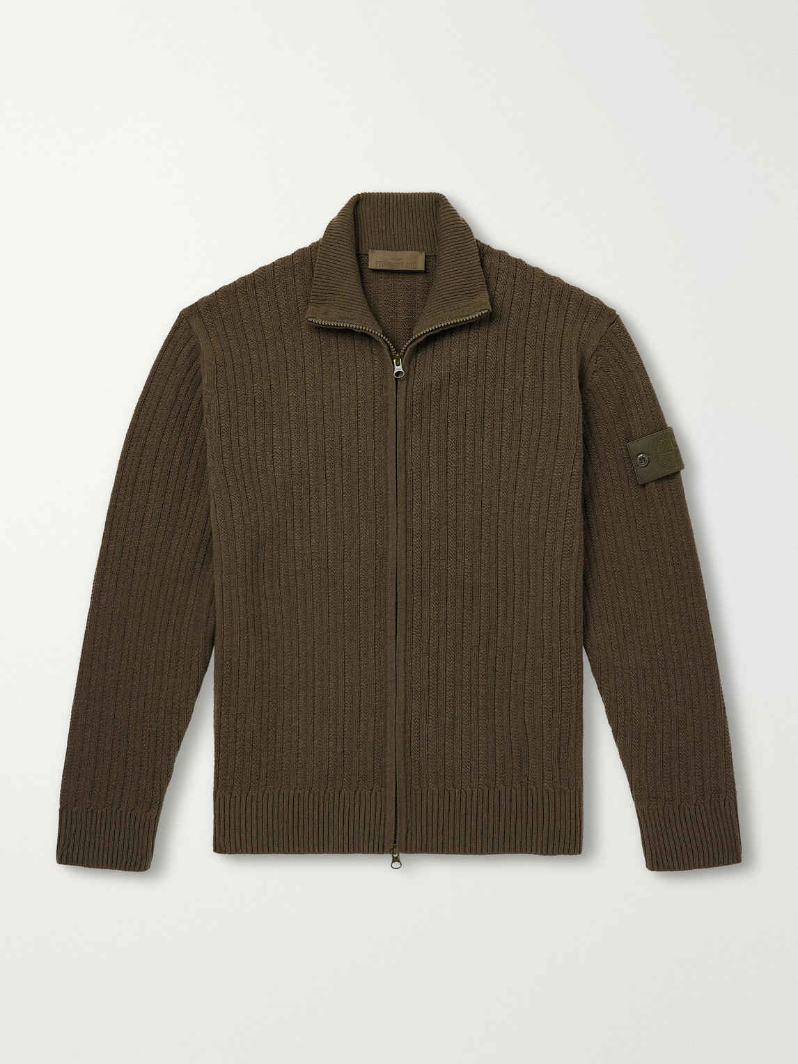 Ghost Ribbed Wool And Cashmere-Blend Zip-Up Cardigan