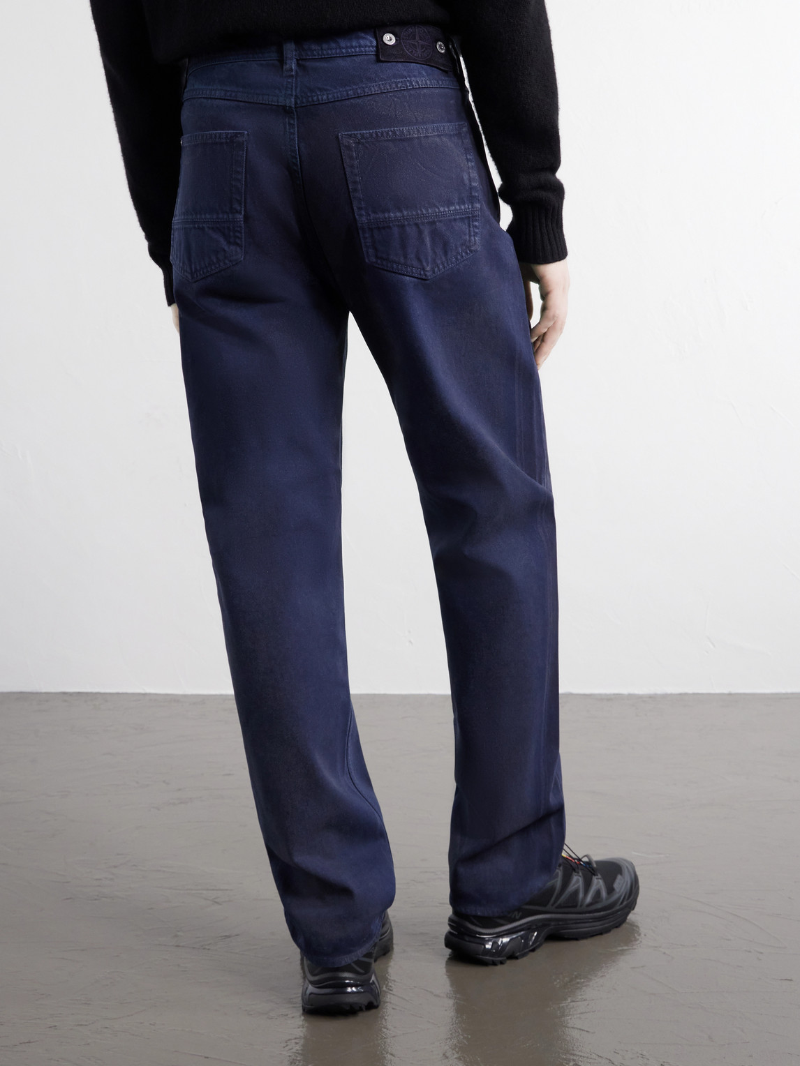 Denim Garment-Dyed Reflective Straight-Leg Jeans