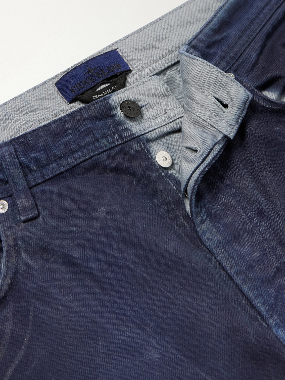 Denim Garment-Dyed Reflective Straight-Leg Jeans