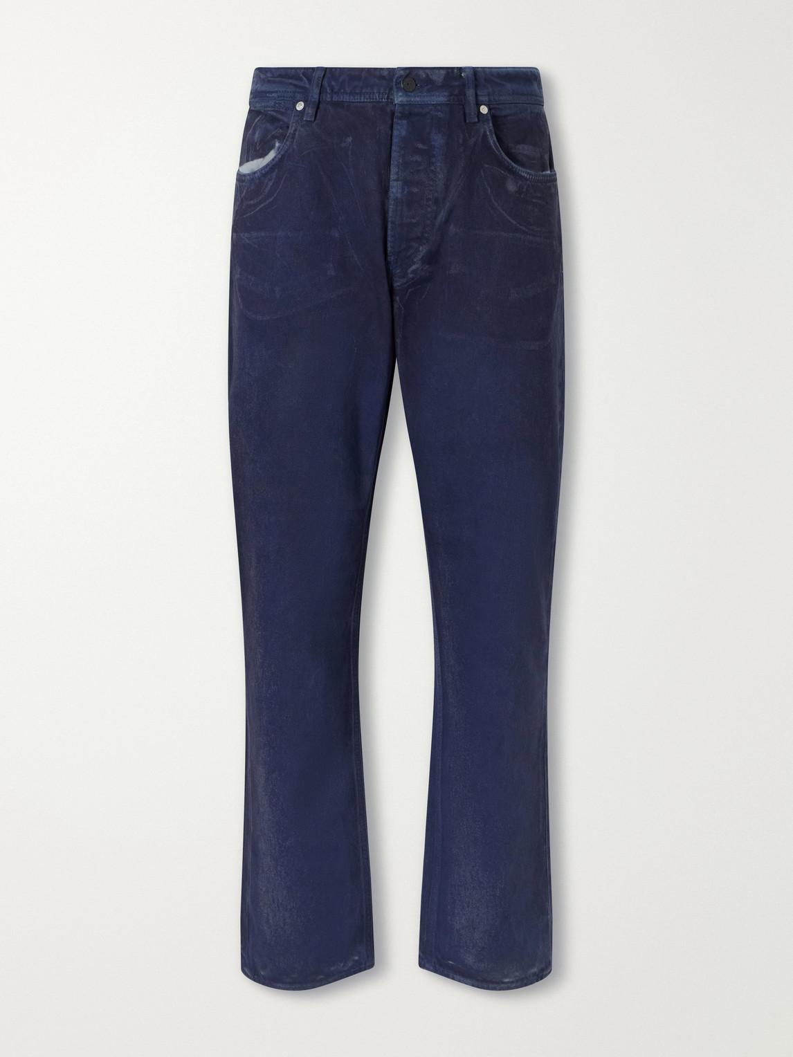 Denim Garment-Dyed Reflective Straight-Leg Jeans