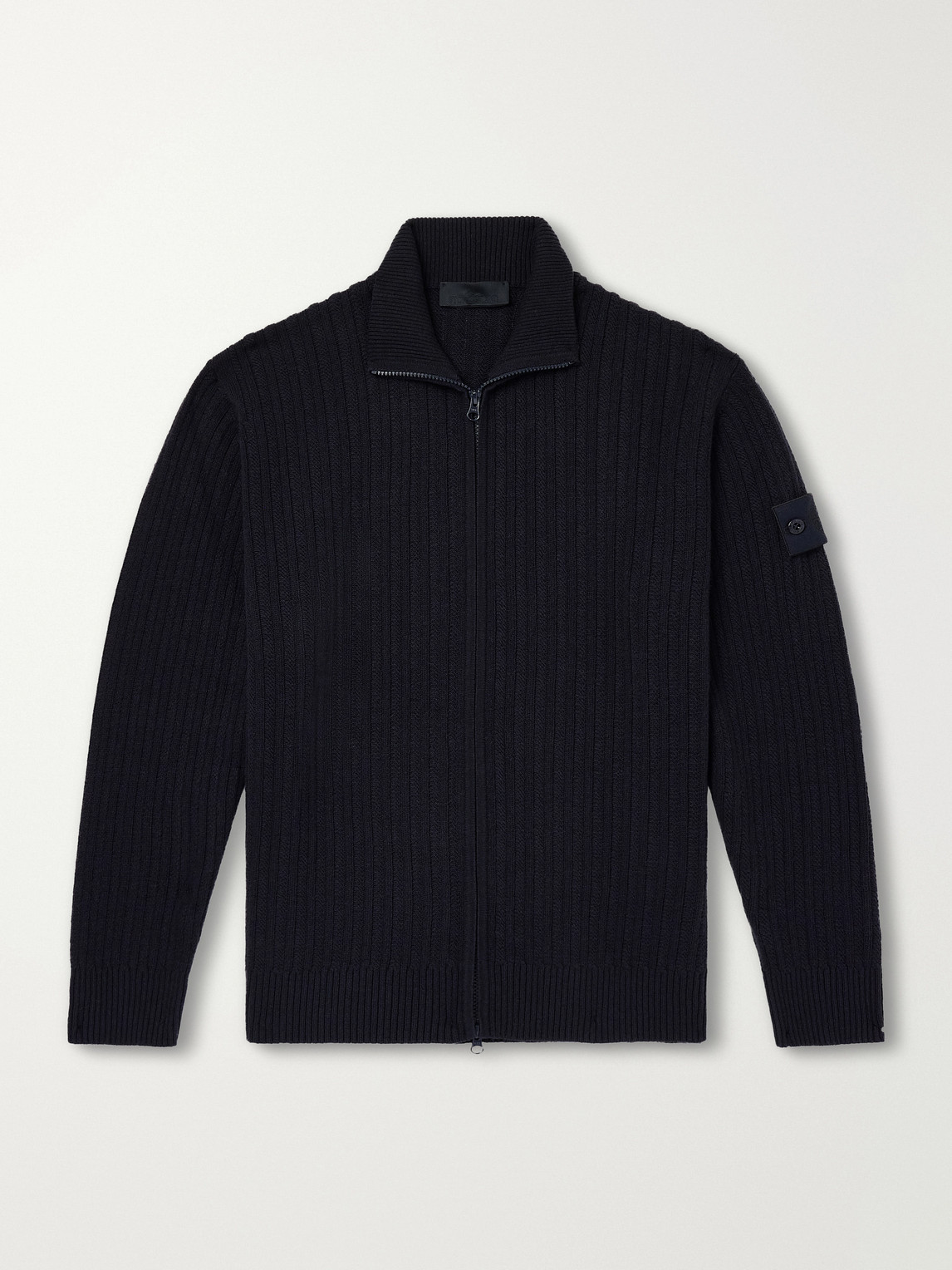 Ghost Ribbed Wool And Cashmere-Blend Zip-Up Cardigan
