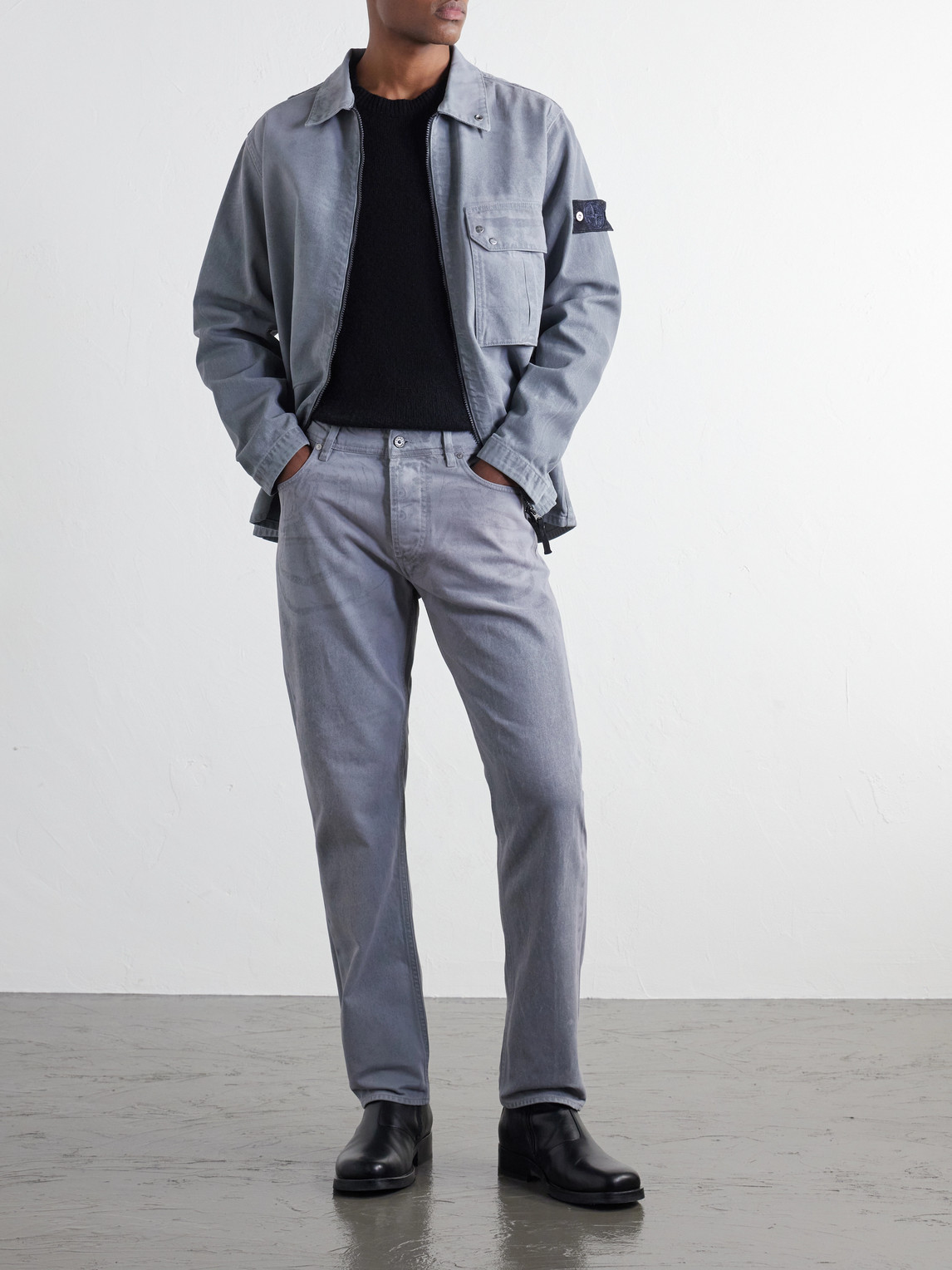 Denim Straight-Leg Corroded Bull Denim-Tc Jeans