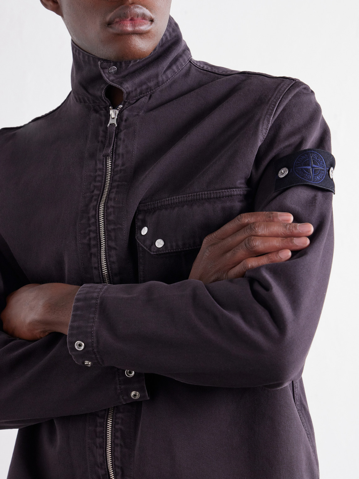 Denim Garment-Dyed Regenerative-Cotton Overshirt