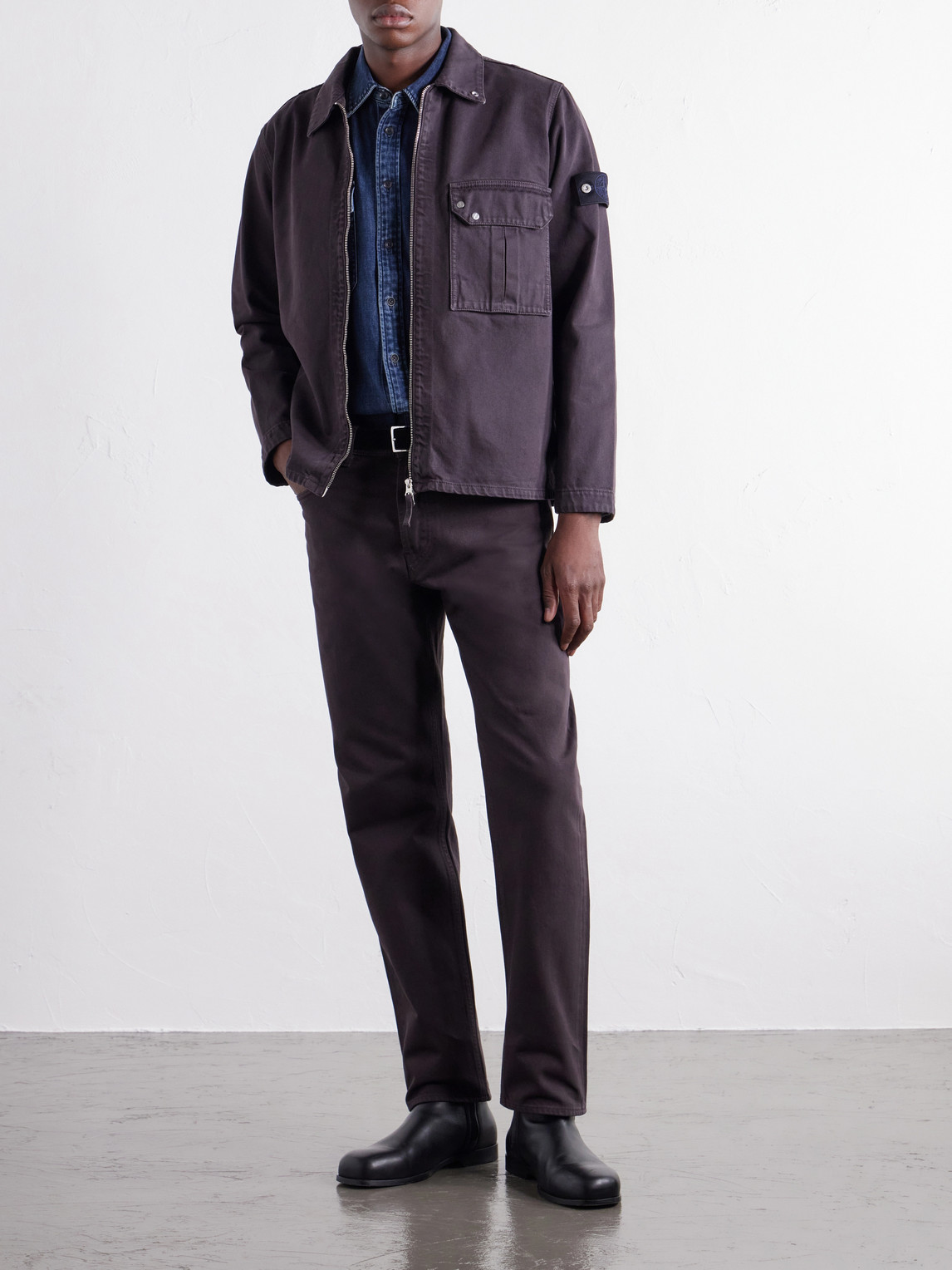 Denim Garment-Dyed Regenerative-Cotton Overshirt