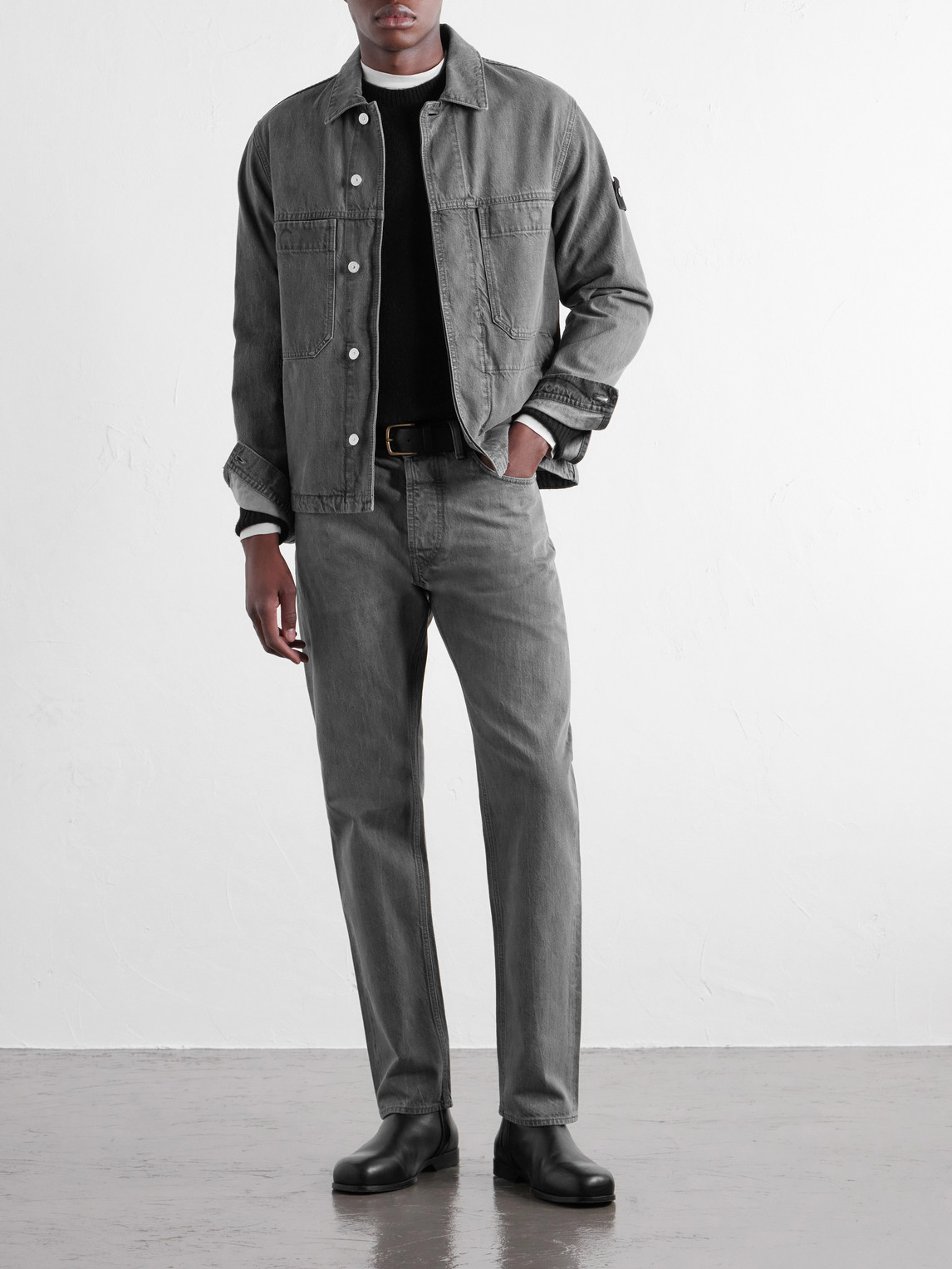 Denim Straight-Leg Organic-Cotton Jeans