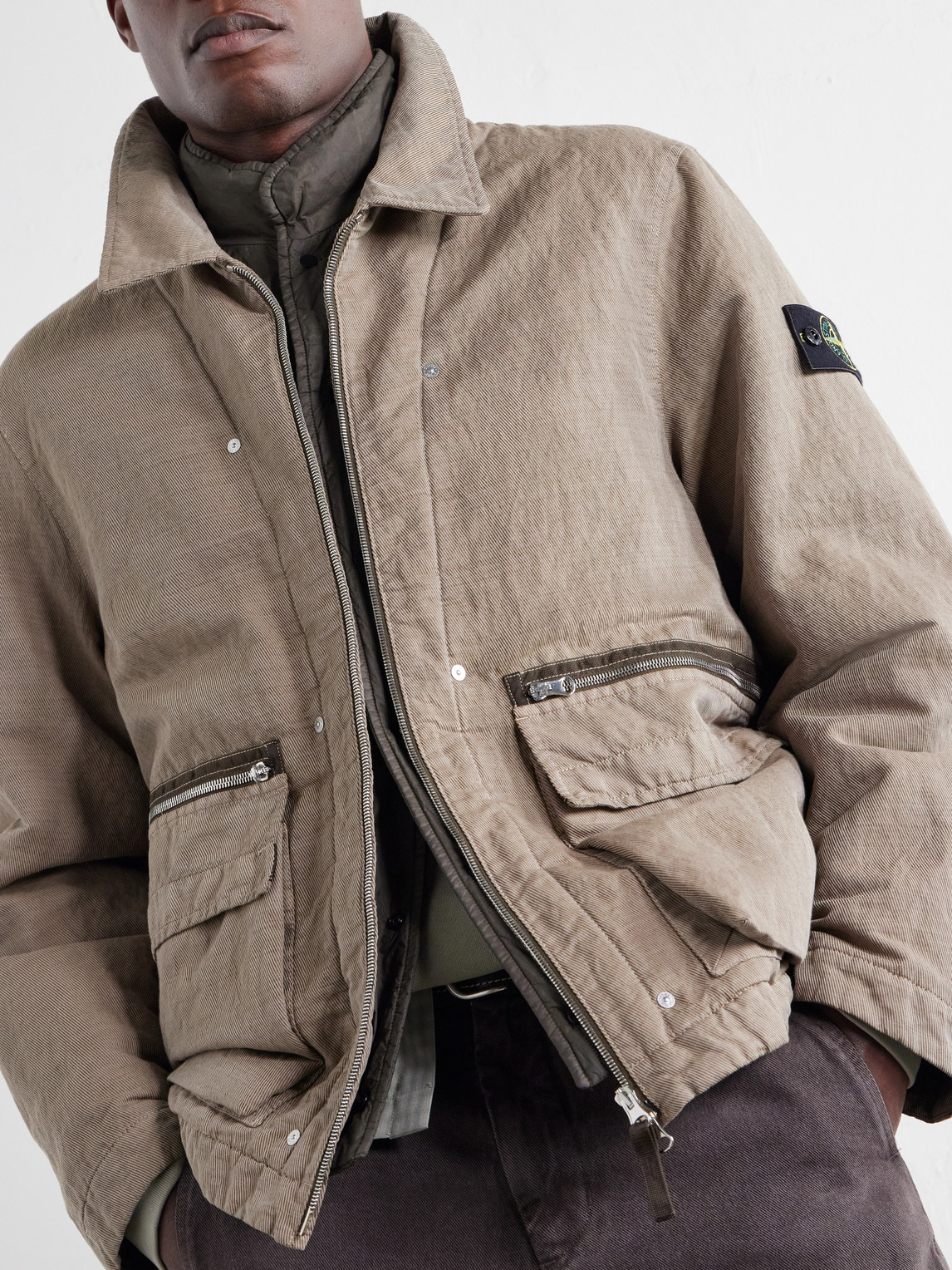 Garment-Dyed Cotton-Tc-Blend Padded Twill Jacket