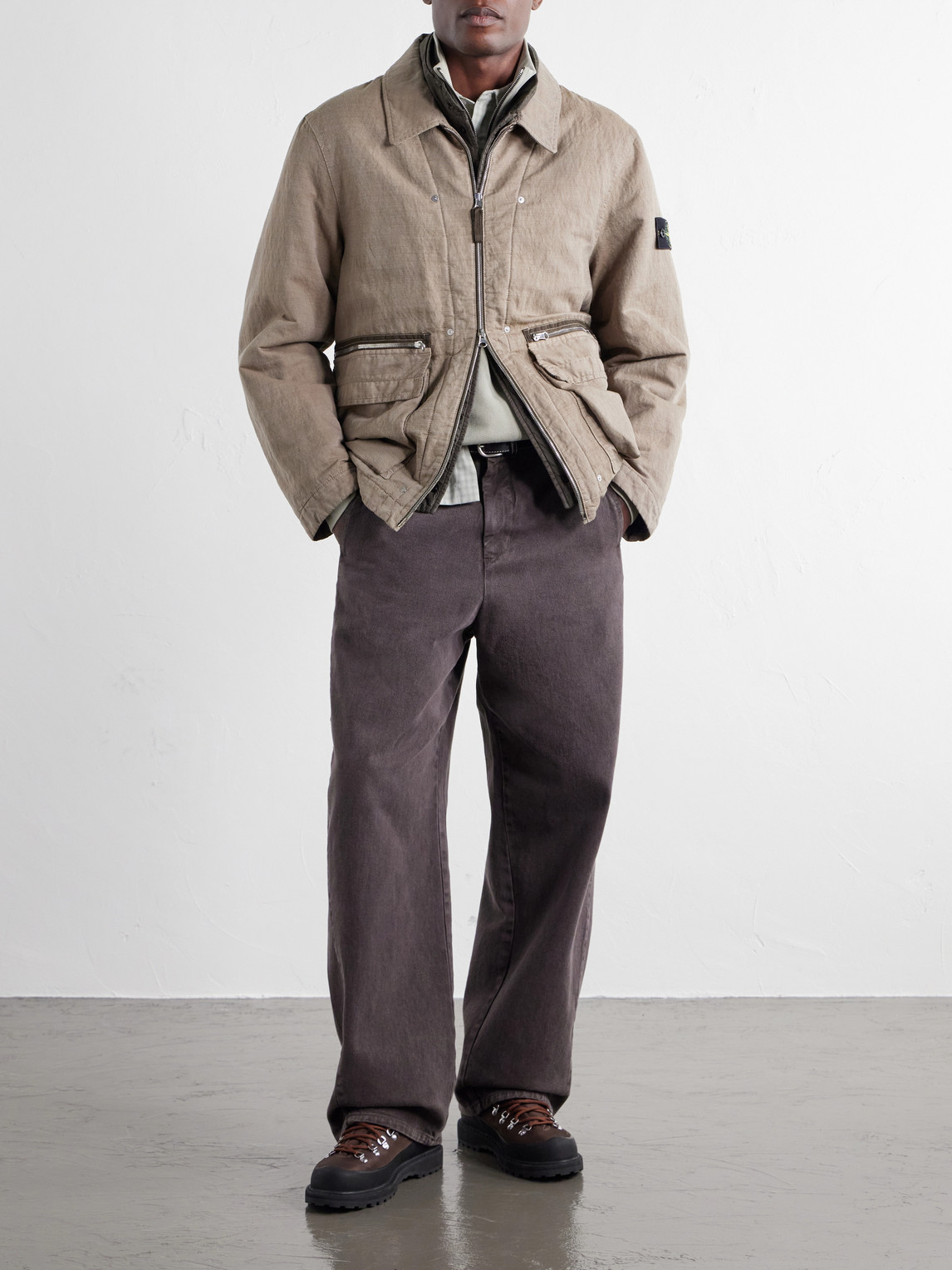 Garment-Dyed Cotton-Tc-Blend Padded Twill Jacket