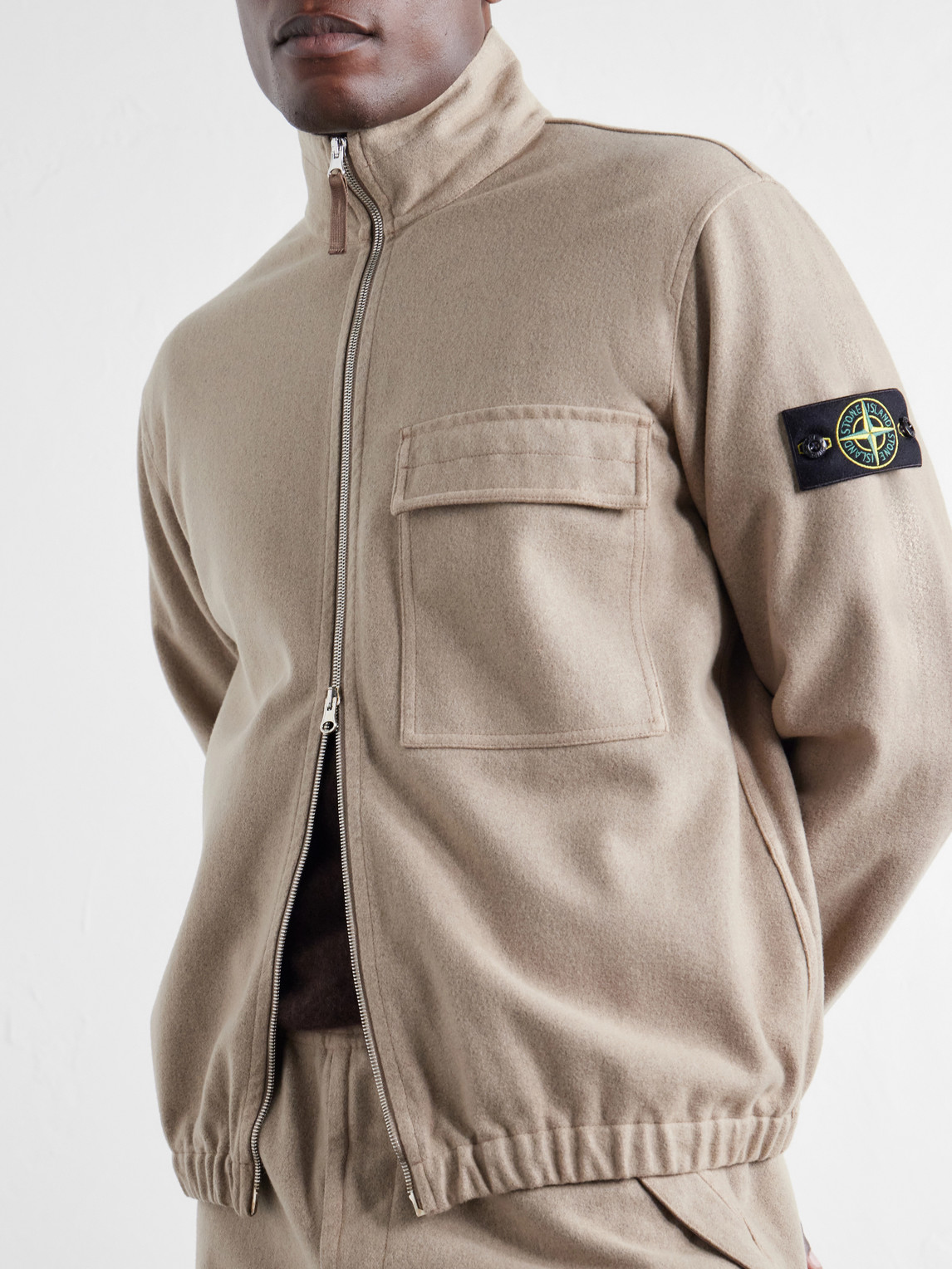Garment-Dyed Wool Nylon Flannel-Tc Overshirt