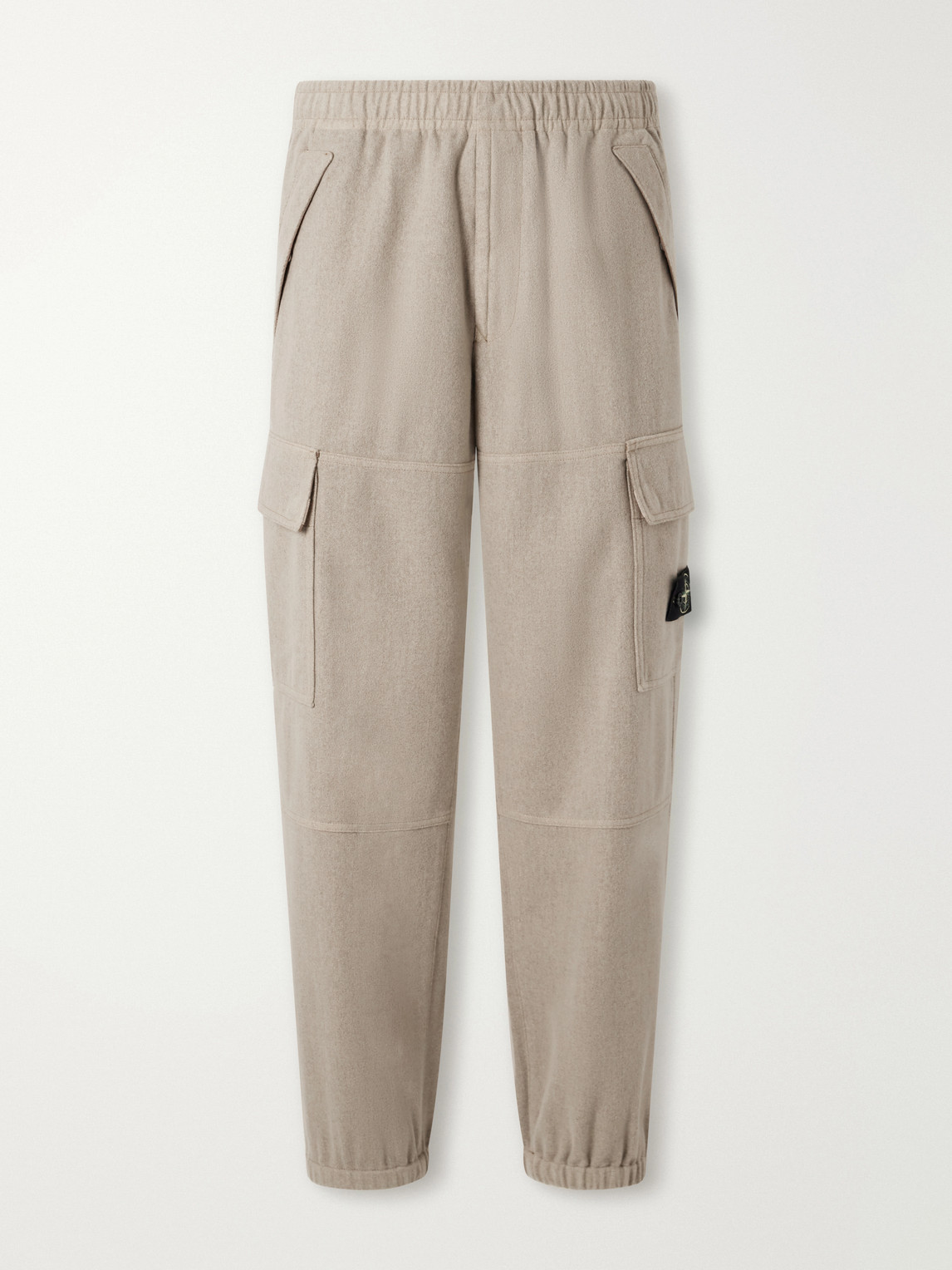 Garment-Dyed Wool-Blend Nylon Flannel-Tc Cargo Sweatpants