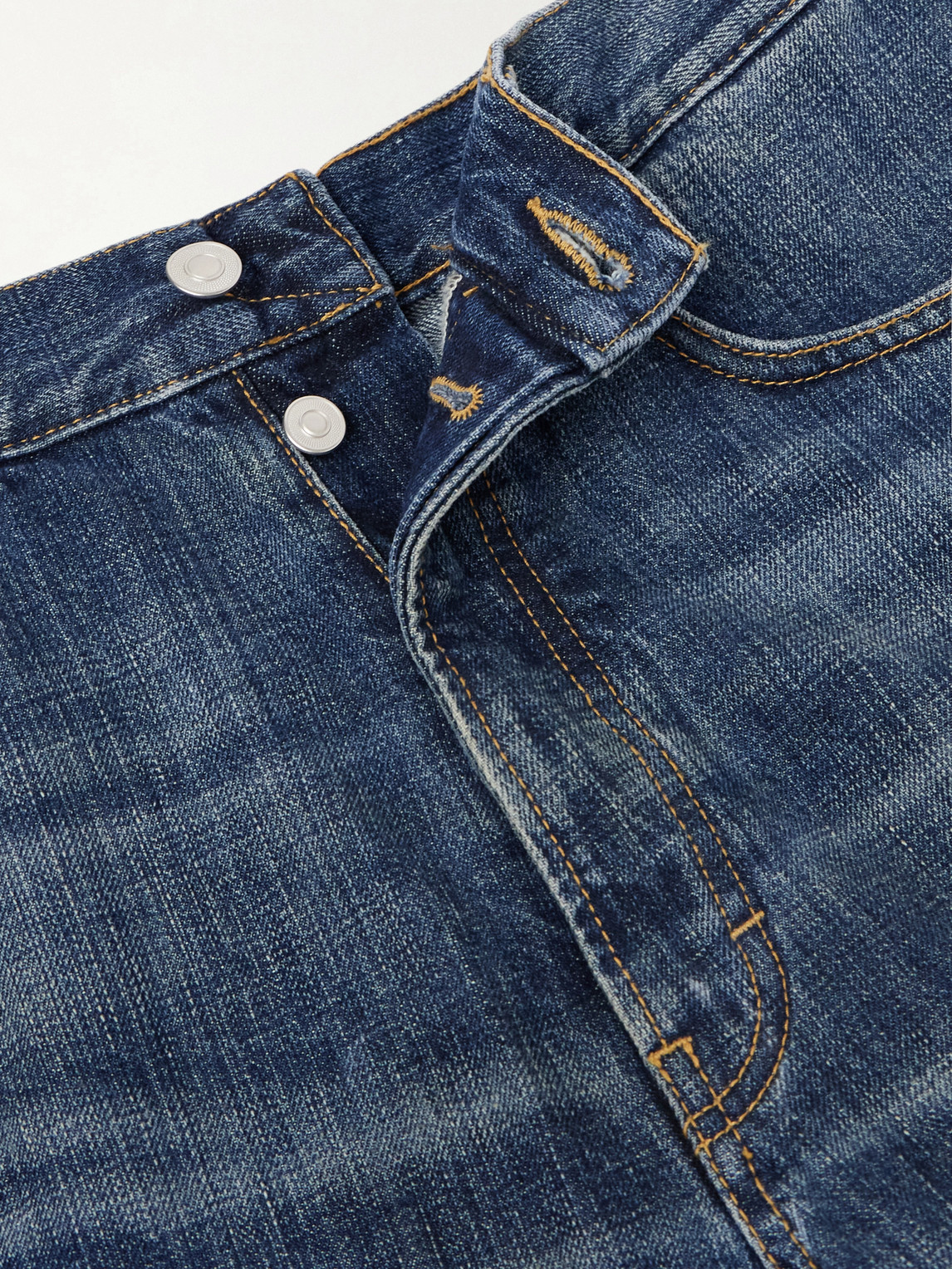 Vega Straight-Leg Mid-Rise Cotton-Blend Jeans