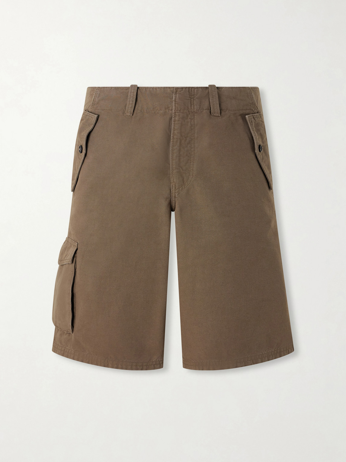 Jeanerica Monti Straight-leg Cotton Shorts In Brown