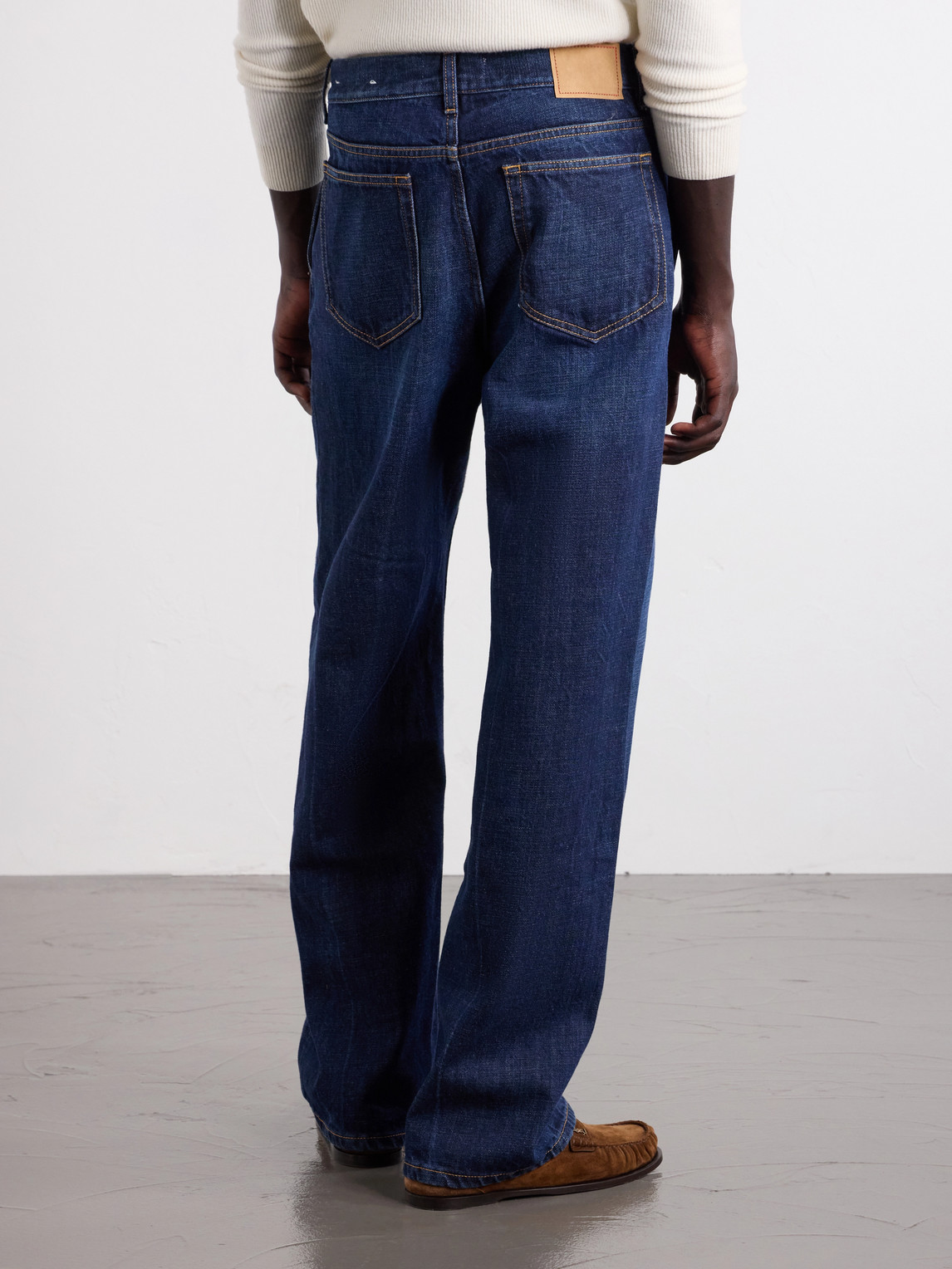 Genua Straight-Leg Mid-Waist Cotton Jeans
