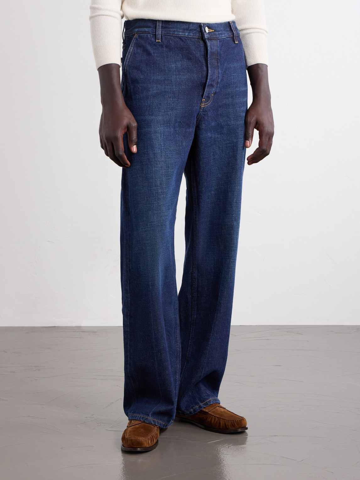 Genua Straight-Leg Mid-Waist Cotton Jeans