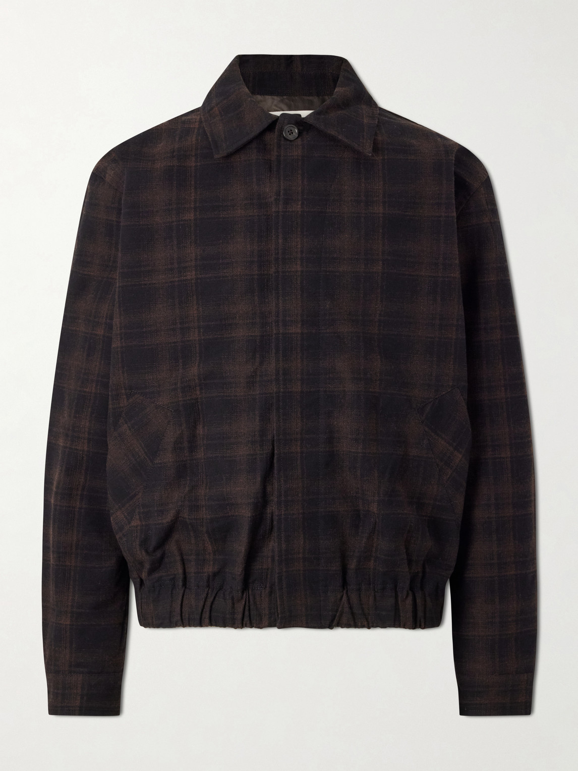 Jean Brown Checked Cotton And Wool-Blend Jacket