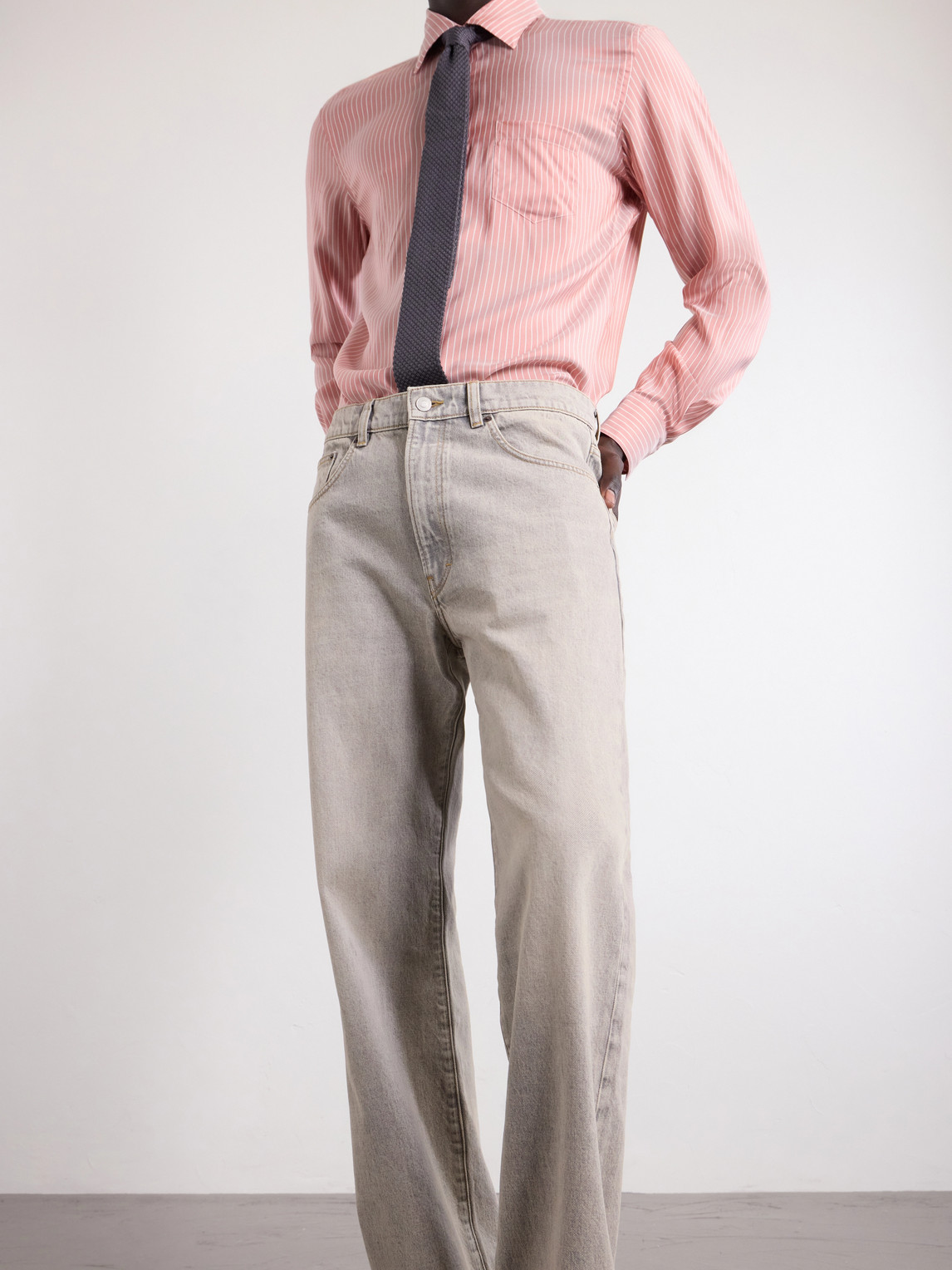 Vega Straight-Leg Mid-Rise Cotton-Blend Jeans