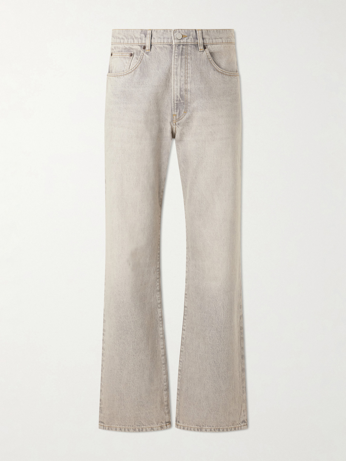 Jeanerica Vega Straight-leg Mid-rise Cotton-blend Jeans In Gray