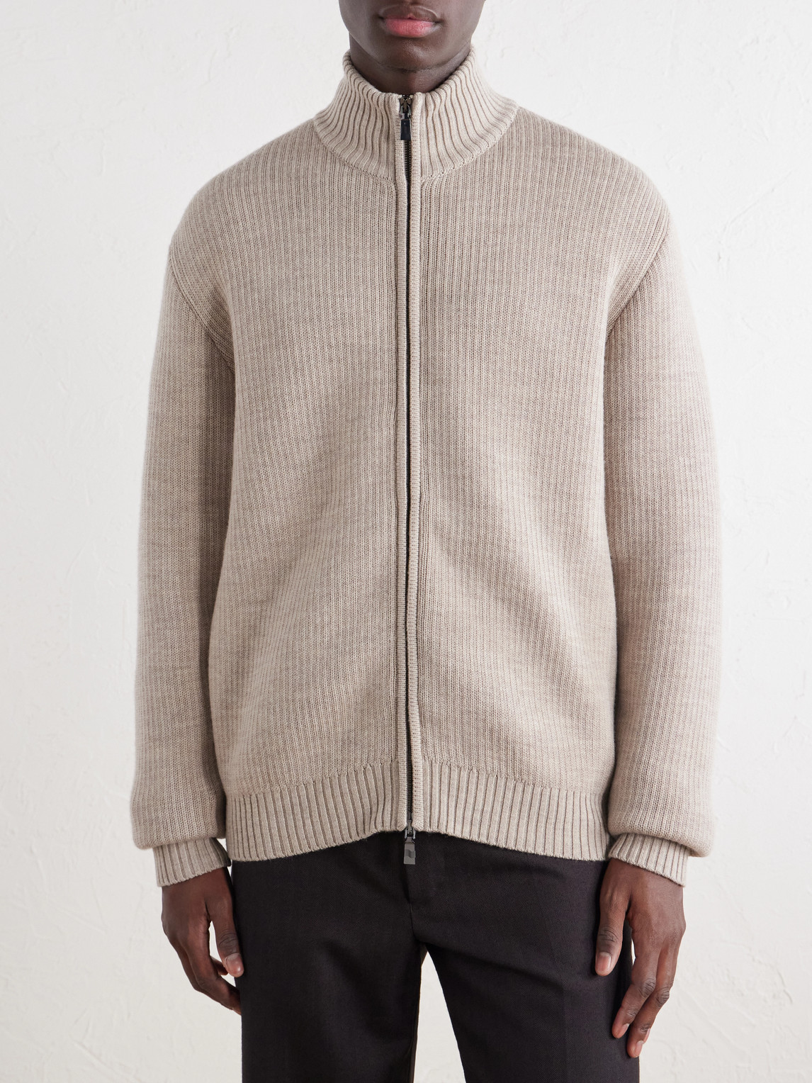 Minas Merino Wool Zip-Through Sweater