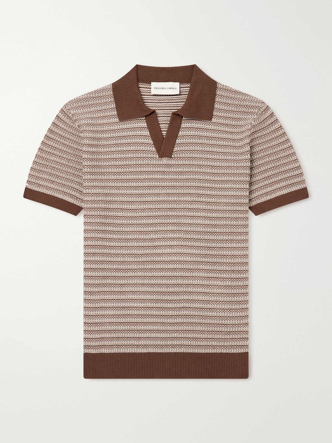 Rino Striped Cotton And Cashmere-Blend Polo Shirt