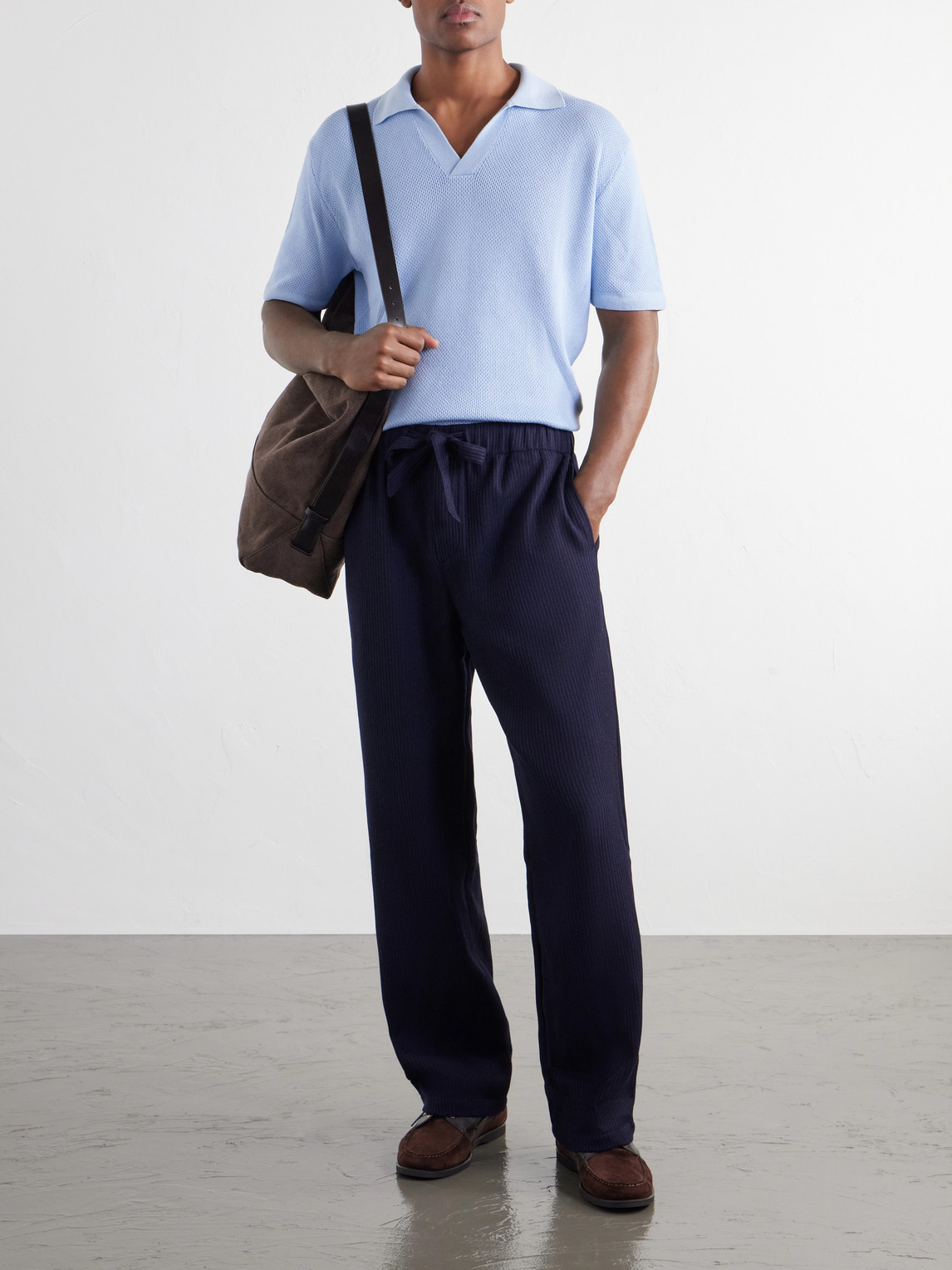 Luan Straight-Leg Wool Drawstring Trousers