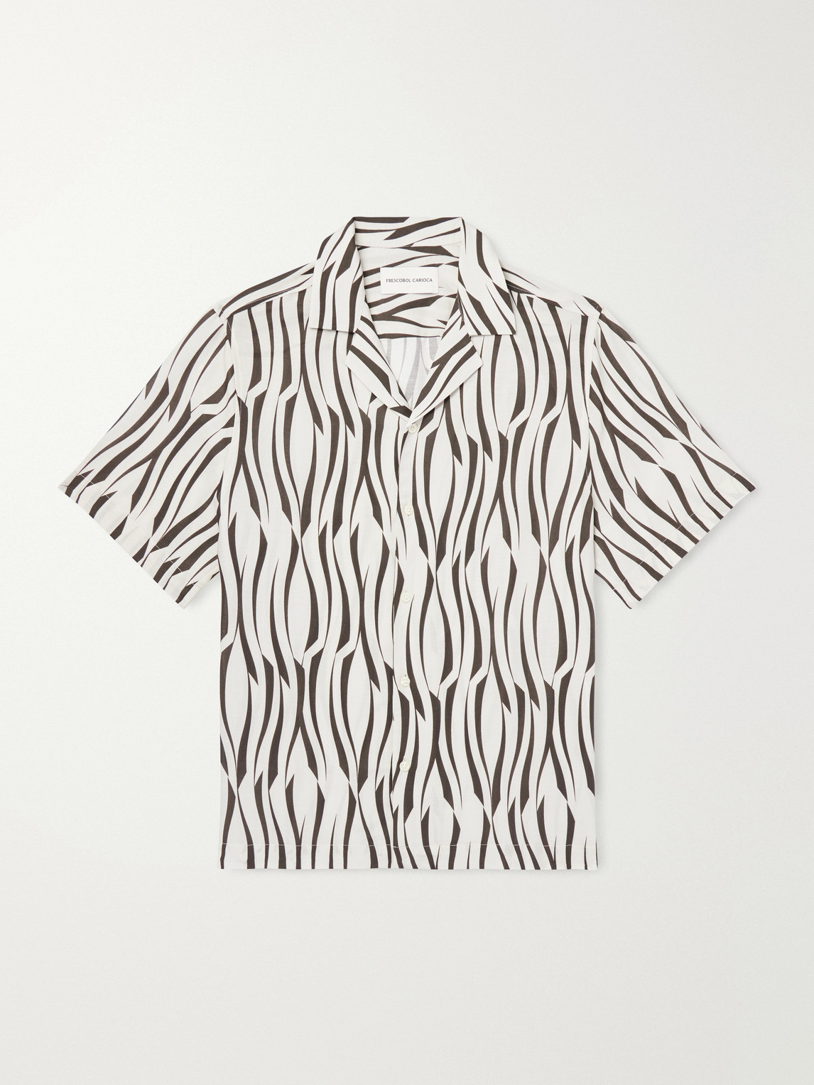Frescobol Carioca Roberto Camp-Collar Printed Lyocell and Linen-Blend Shirt - Men
