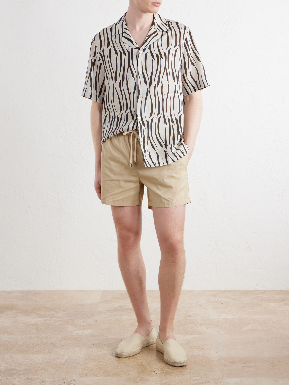 Frescobol Carioca Roberto Camp-Collar Printed Lyocell and Linen-Blend Shirt - Men | Thumbnail 2 Frescobol Carioca Roberto Camp-Collar Printed Lyocell and Linen-Blend Shirt - Men | Thumbnail 2