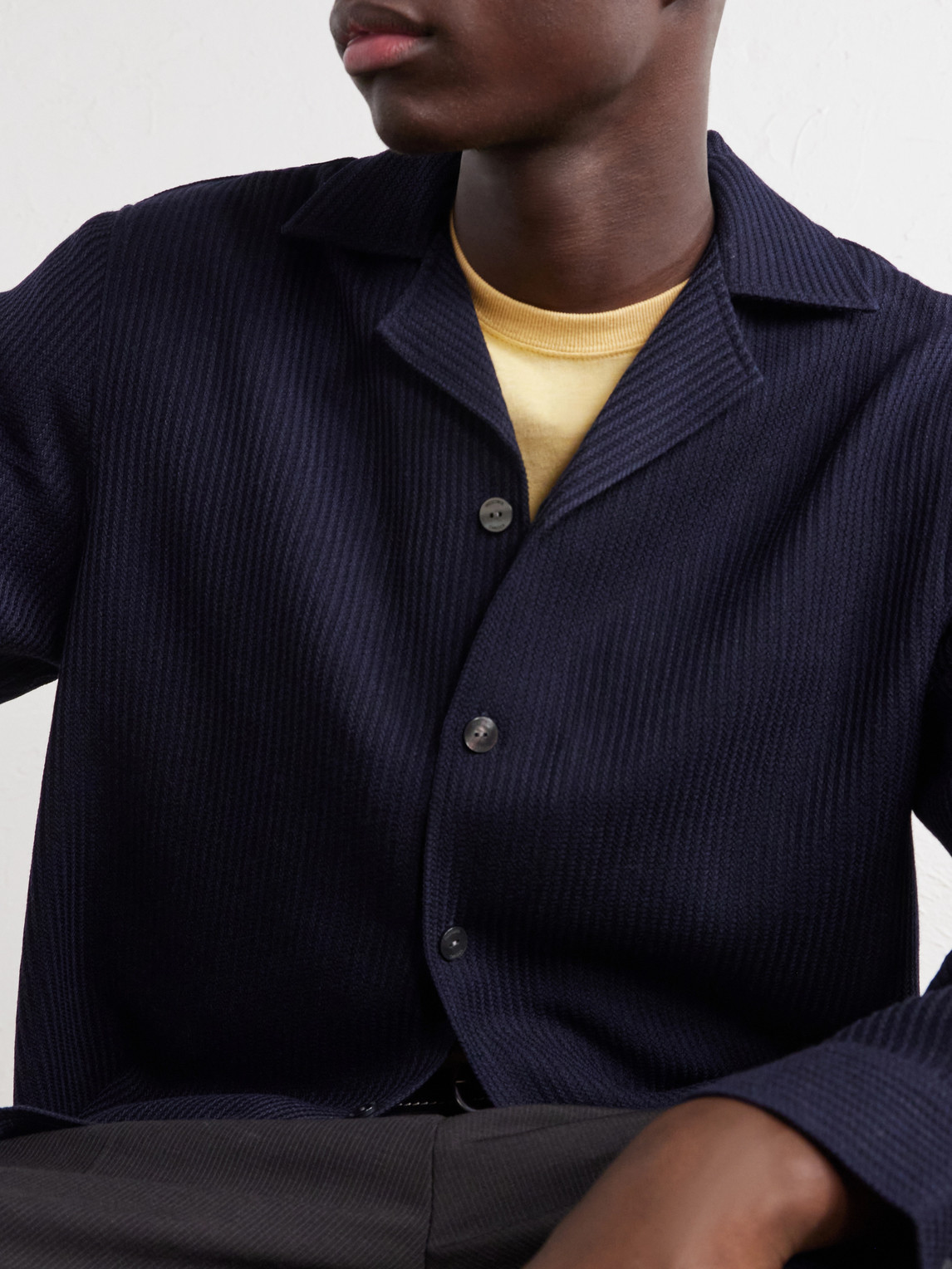 Safra Camp Collar Wool Shirt