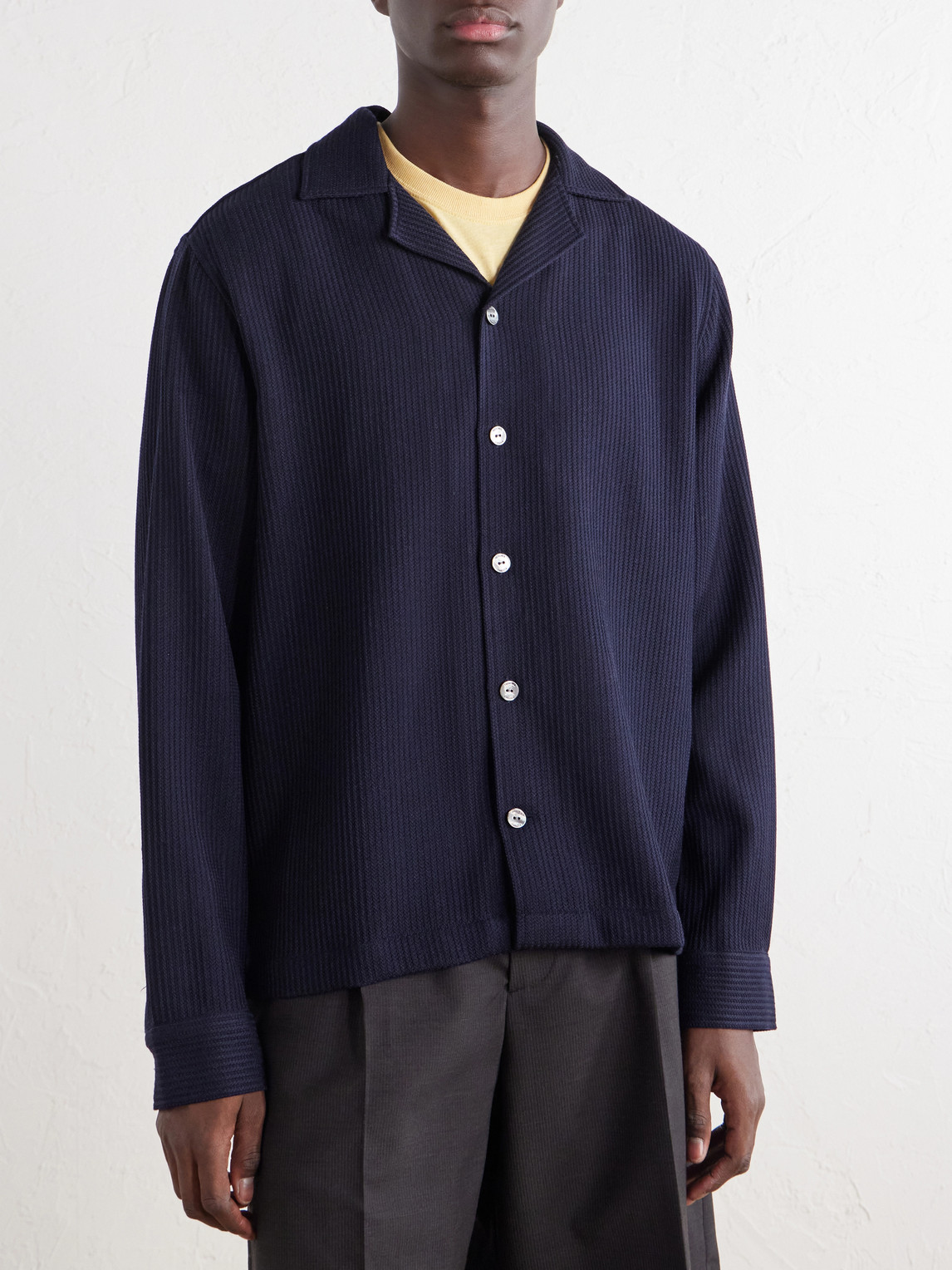 Safra Camp Collar Wool Shirt