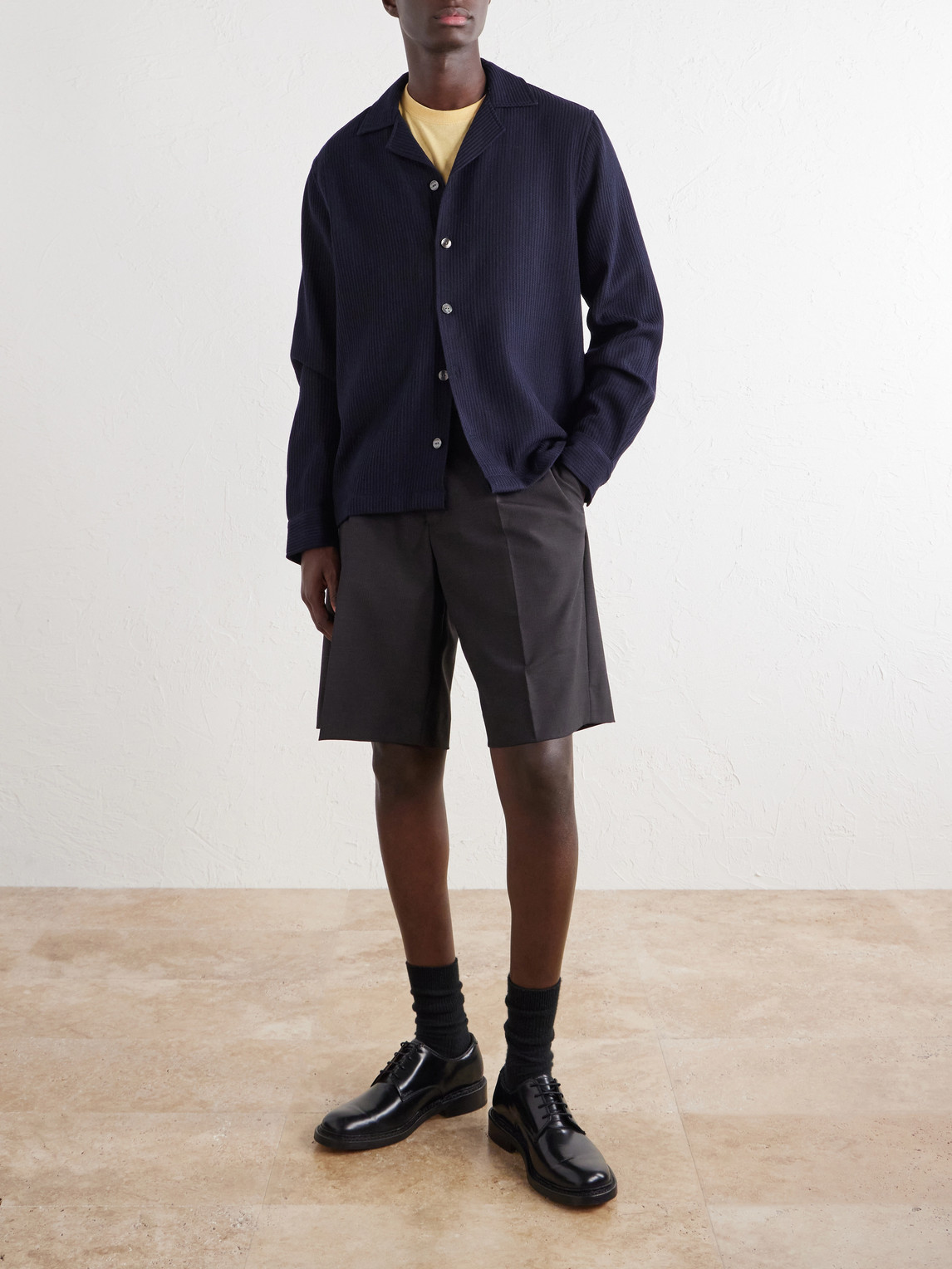 Safra Camp Collar Wool Shirt