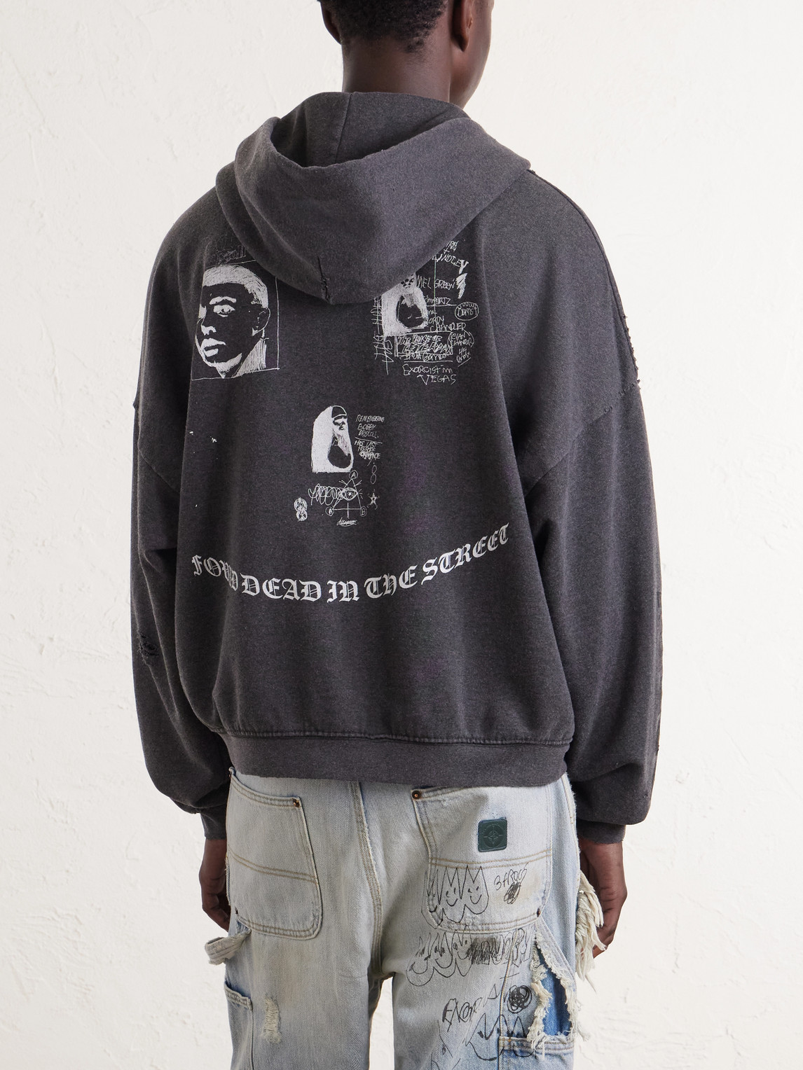  Paly Hollywood - Bobby Driscoll Embroidered Printed Cotton-blend Jersey Hoodie - Men - Gray - Xl/xxl 