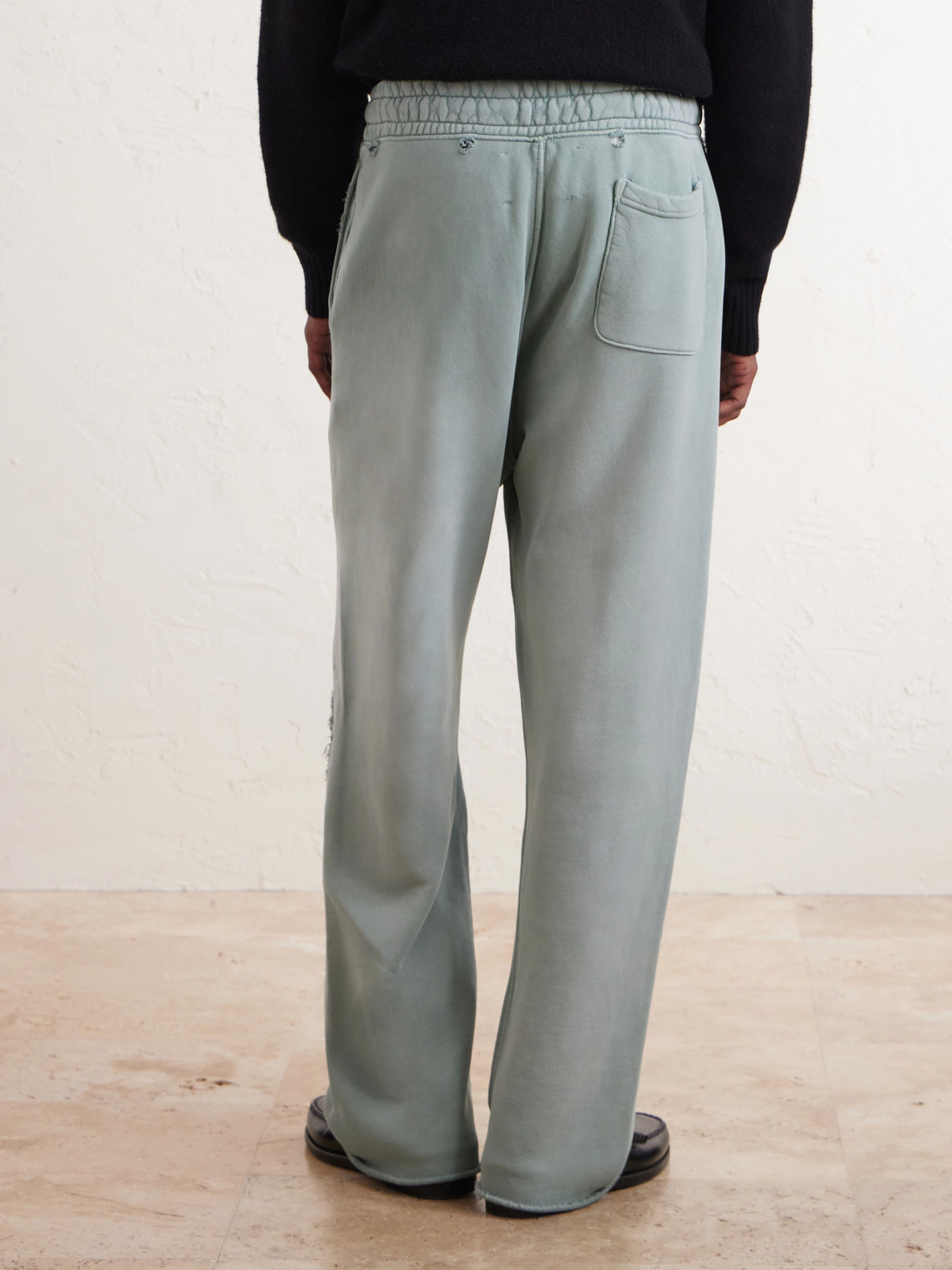 Alta Cienega Distressed Embellished Cotton-Fleece Sweatpants