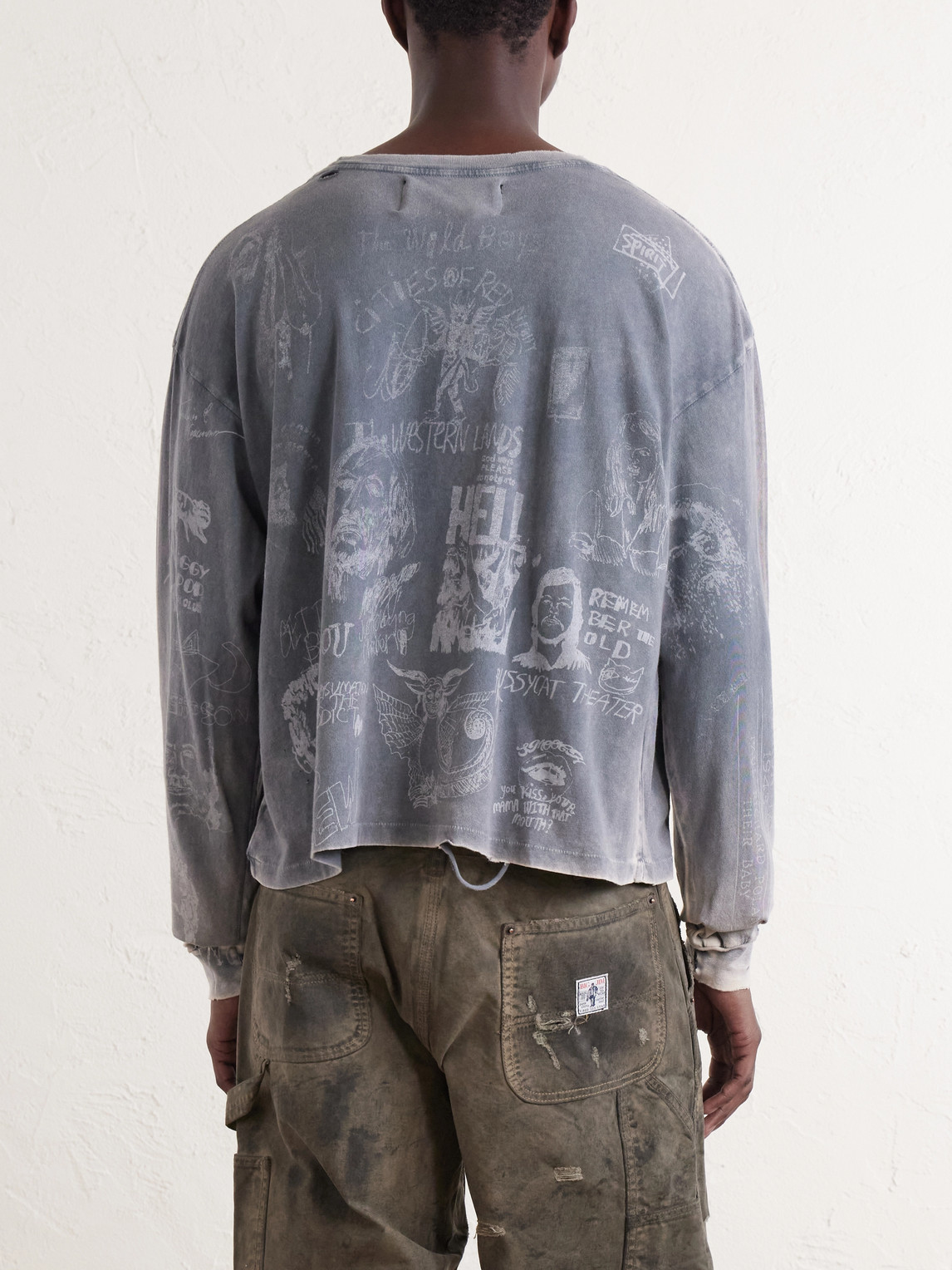 Bethlehem Inn Distressed Printed Cotton-Jersey Shirt