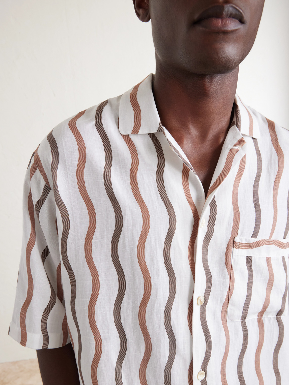 La Marzocco Striped Tencel® And Linen-Blend Pyjama Shirt