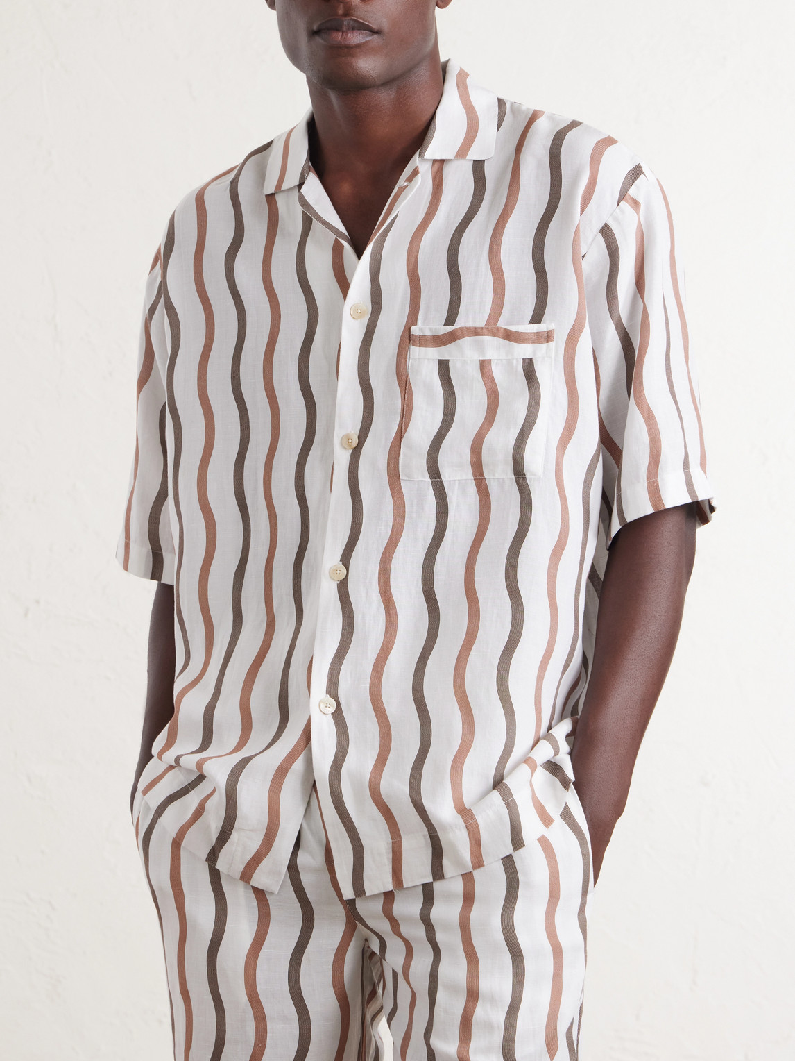 La Marzocco Striped Tencel® And Linen-Blend Pyjama Shirt