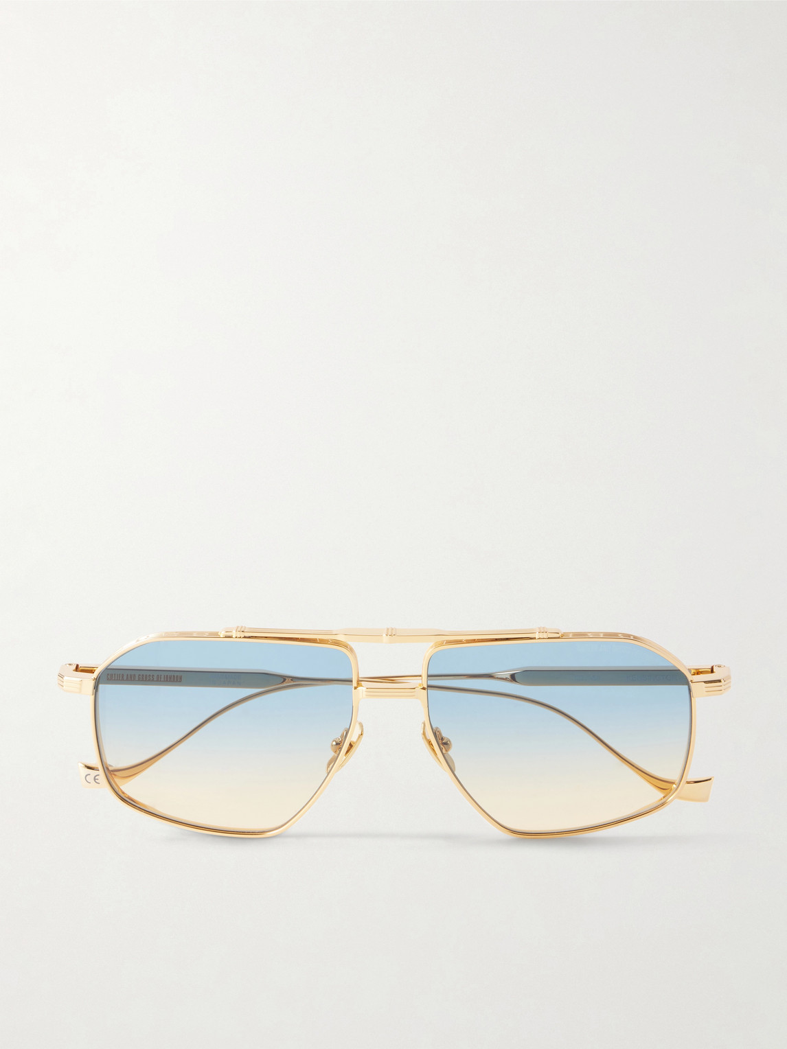 Cutler And Gross 1424 Aviator-style Silver-tone Sunglasses In Gold