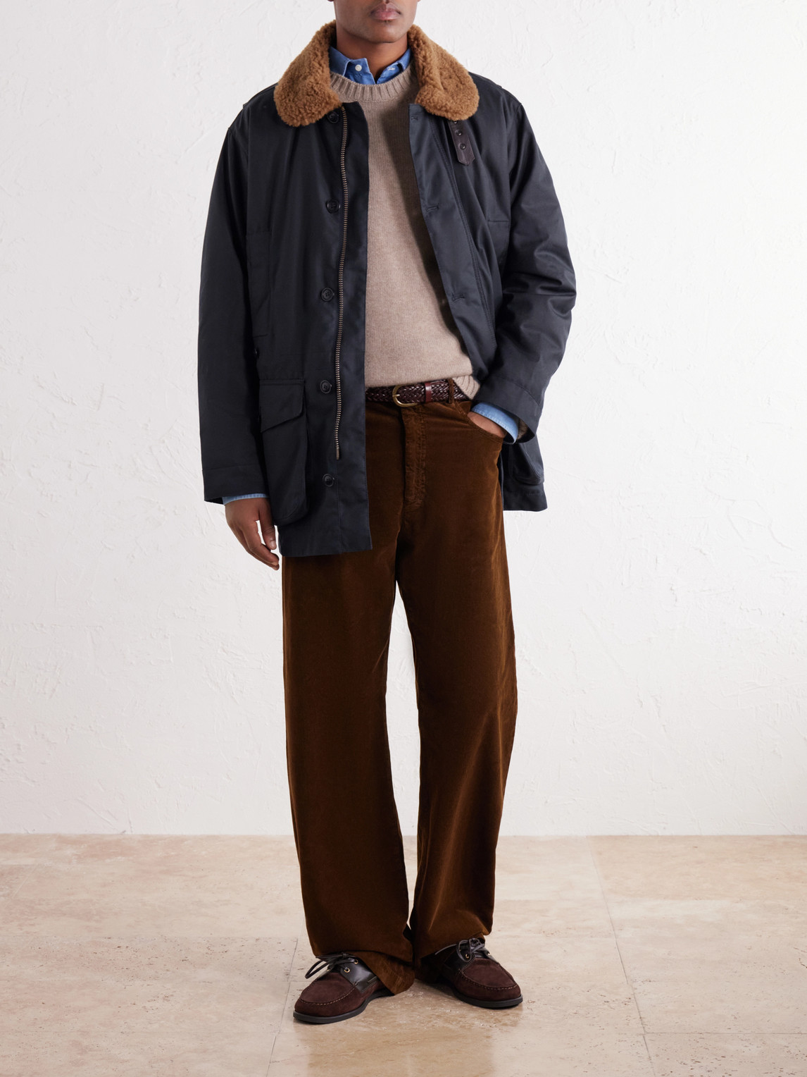 Winter Endurance Plush-Trimmed Waxed-Cotton Jacket