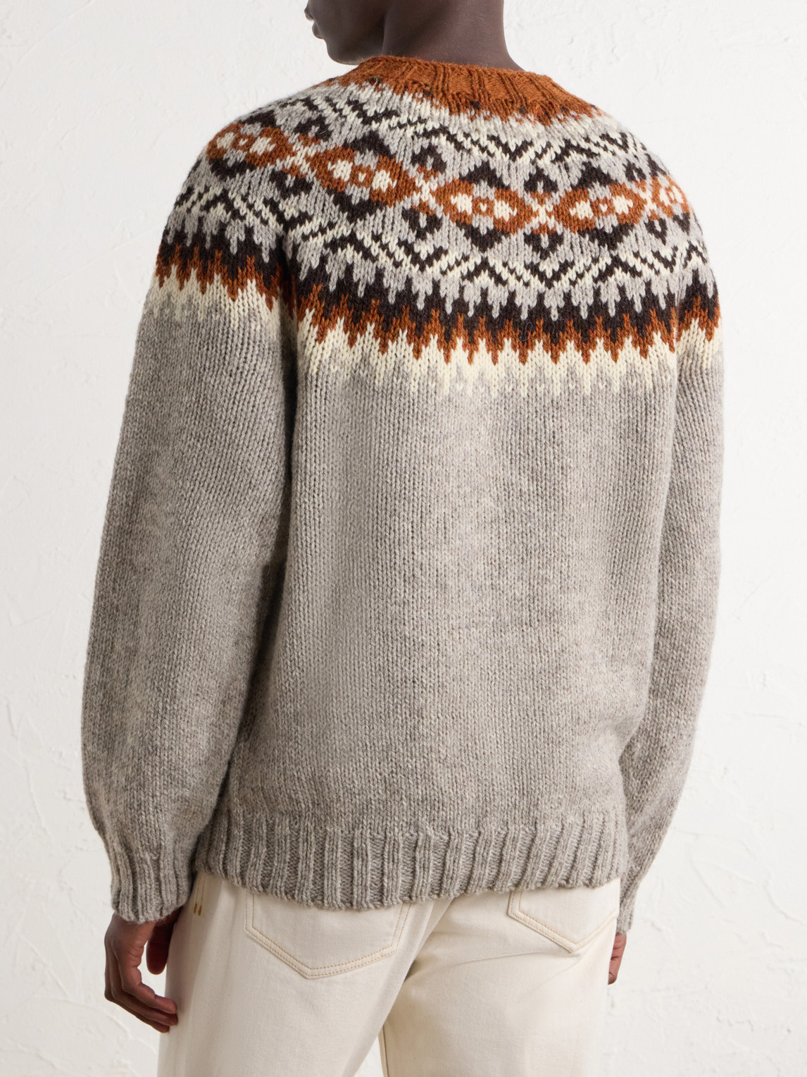 Fair Isle Intarsia-Knit Sweater