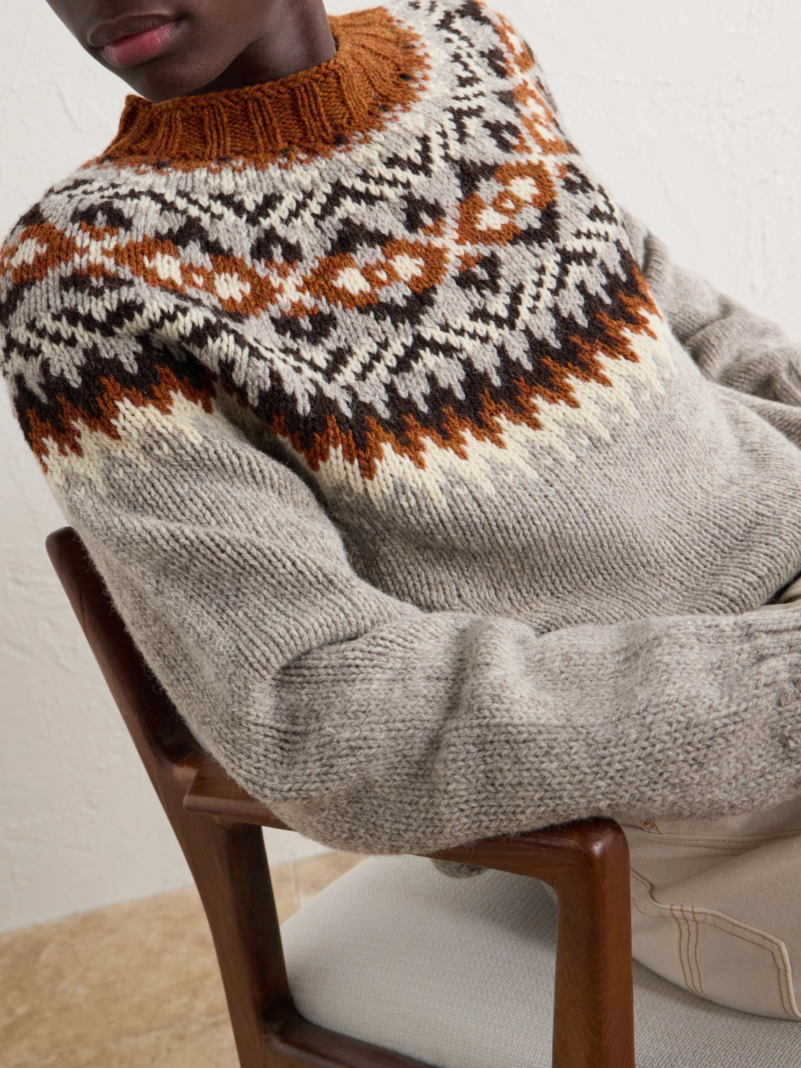 Fair Isle Intarsia-Knit Sweater