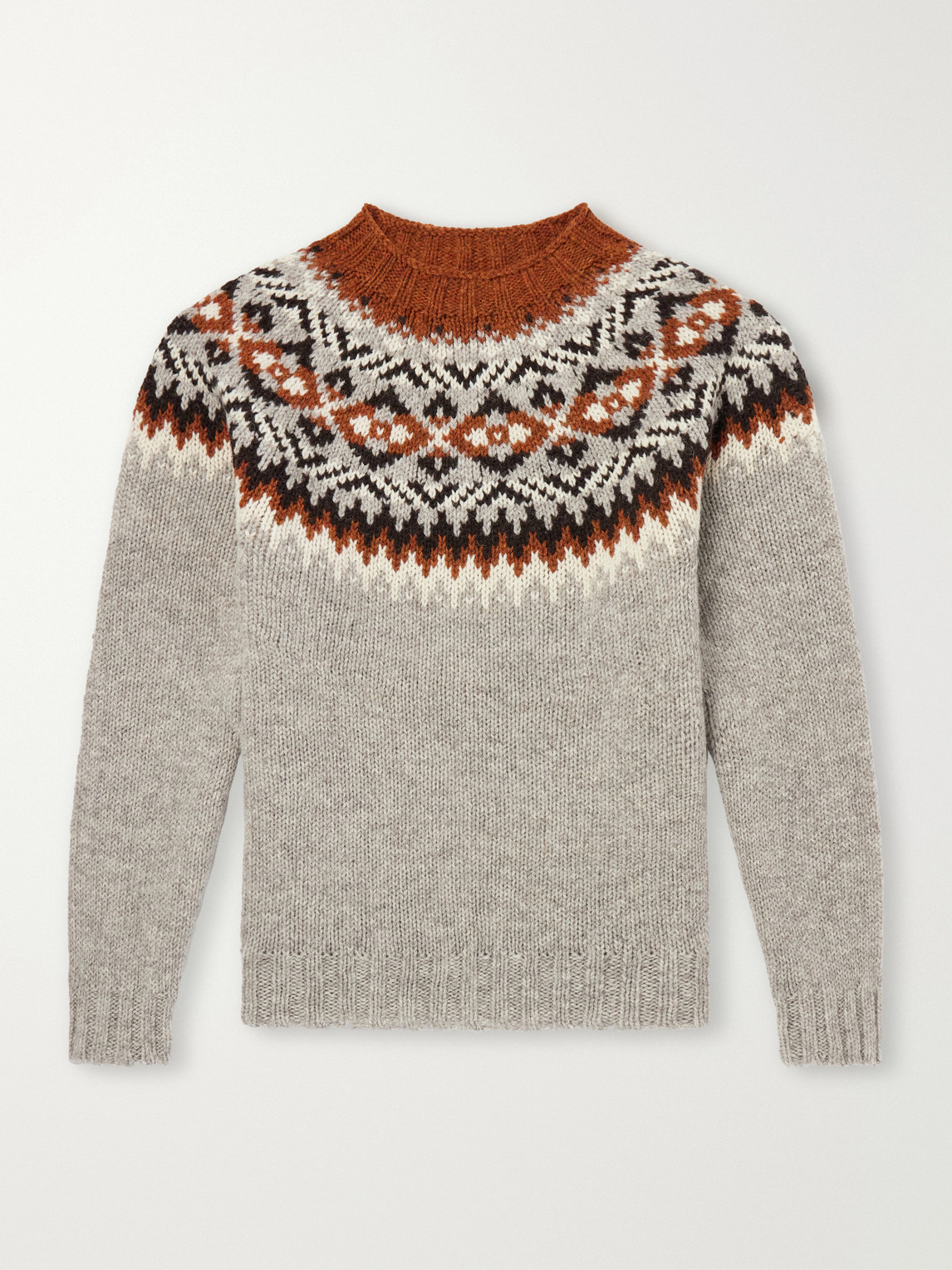 Fair Isle Intarsia-Knit Sweater
