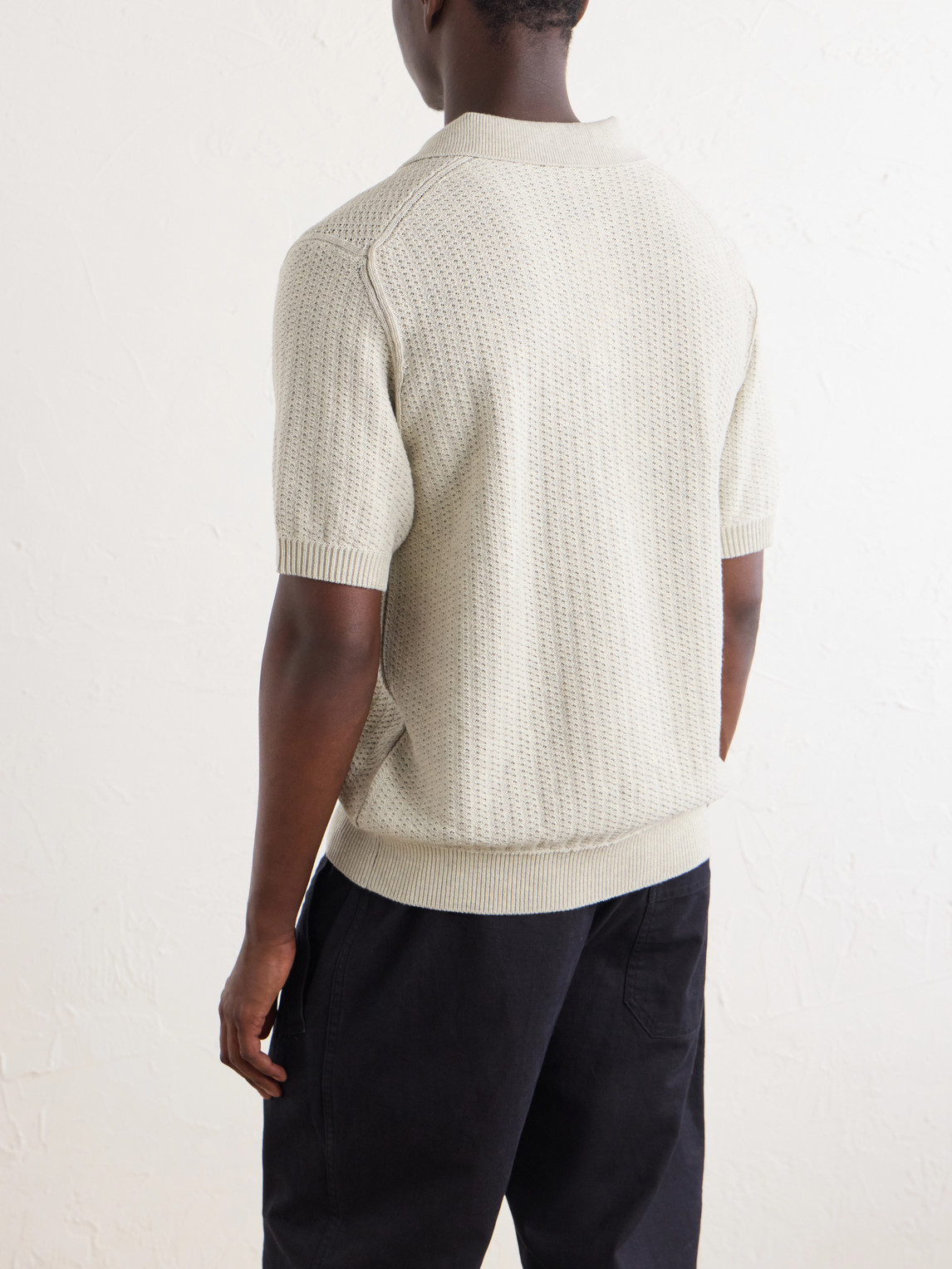 Vintage Cotton-Mesh Polo Shirt